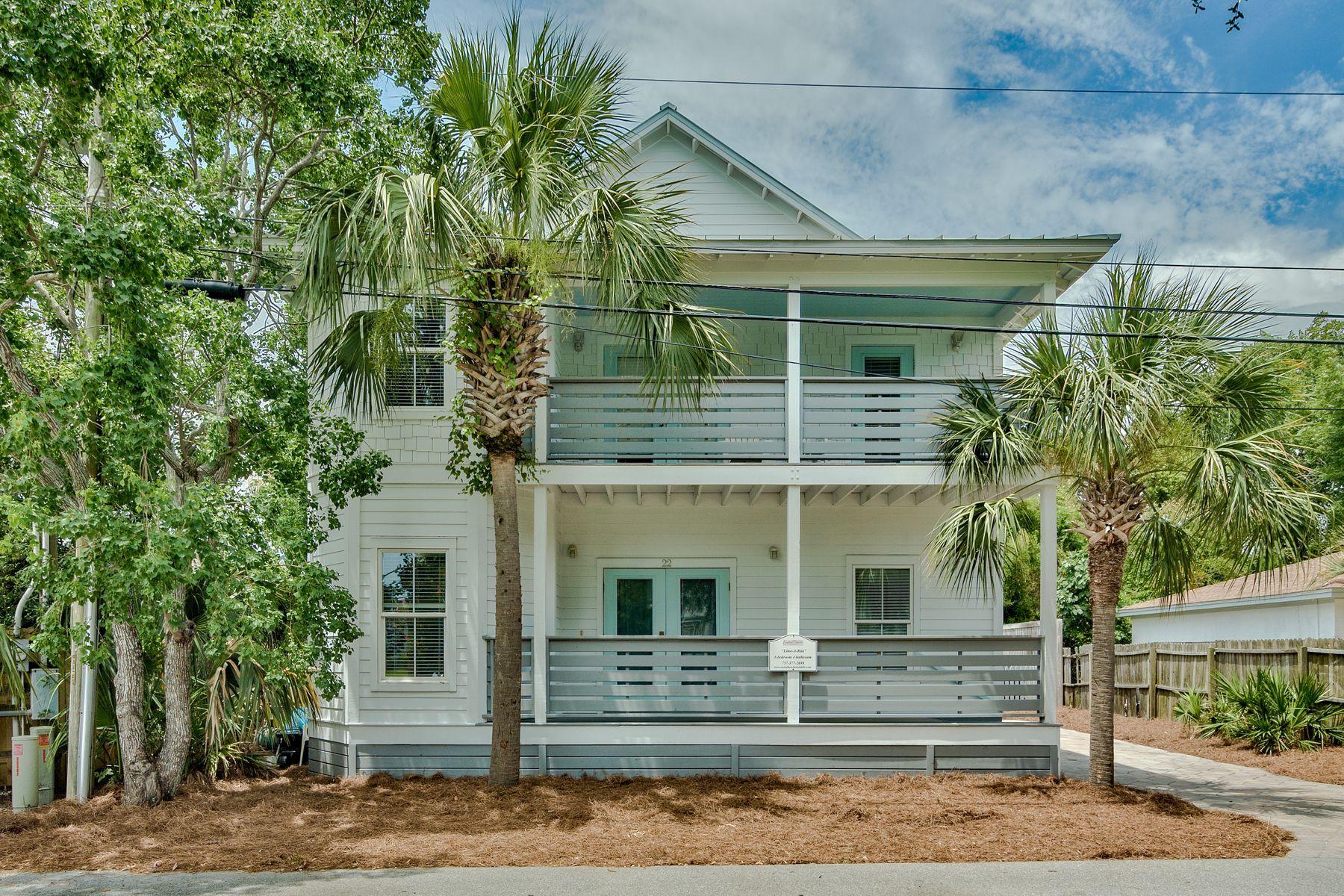 This recently updated coastal contemporary rental machine is thoughtfully comprised of six bedrooms, four full baths and boasts an impressive $90,000+ in annual gross rental revenue. The freshly painted exterior showcases a combination of shiplap and shingle hardie board siding adding to the coastal theme. The first level of the home flows seamlessly with tile throughout, a ton of natural light, and an impressive 6-seater kitchen breakfast bar that acts as a divider between the kitchen and spacious dining area, which comfortably seats 8+. The kitchen showcases wood cabinetry with brush nickel hardware and granite counter tops with a bull-nose finish. Two of the six bedrooms are located on the first level. The master suite is located on the second level with its own private balcony. In addition to the upgraded finishes noted above, the home has also been completely refurnished with all brand new furniture, which conveys turn-key with the sale of the home. The back yard is private with a custom built fence complete with an impressive heated concrete pool and is accentuated by low maintenance landscaping. This home is not located inside of a Home Owners Association and is perfectly situated approximately only 2 blocks from the public beach access and only minutes to Whole Foods, Destin Commons Shopping Center, Henderson State Park and the Destin Harbor.