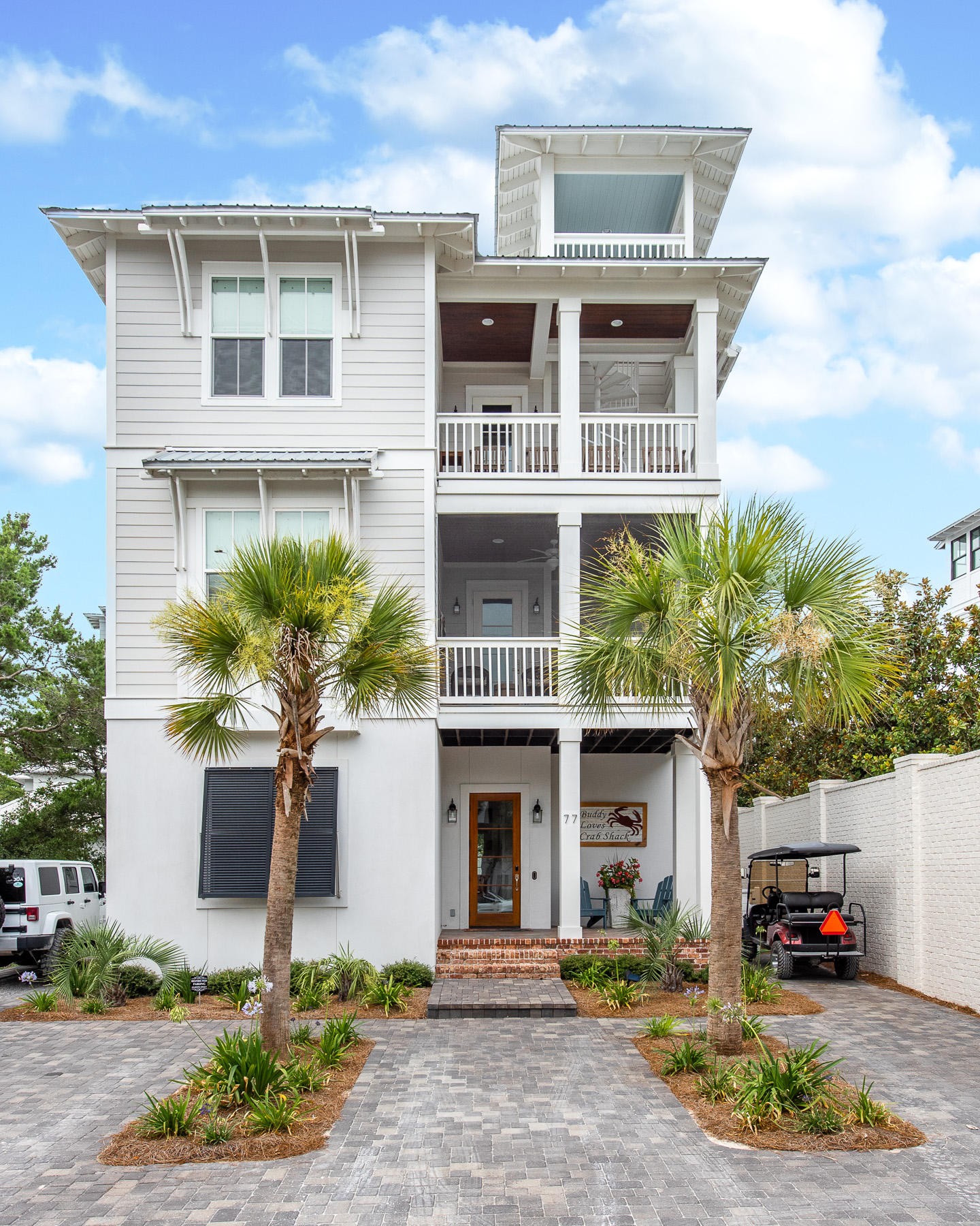 Located in the heart of Old Seagrove Beach, just a few stairs from Seaside, this home is the epitome of relaxation and family fun. Situated less than a tenth of a mile to the sugar white sands and emerald waters of the Gulf of Mexico, this property boasts stunning gulf views. Characterized by astonishing architecture and a well-thought-through floor-plan, this home truly has it all. Designed for the ultimate vacation experience, 77 E Grove offers 8 on-suite bedrooms, 8 full bathrooms, 1 half bathroom and a large open-concept living area. Features of the home include a chef's kitchen with huge island; an incredible outdoor space with private pool and spa; a wet-bar or kitchen on every level; complete AV system including music throughout, cameras and security; an elevator; 2 custom bunk rooms; a large laundry room; plenty of storage; and generous parking for over 8 vehicles. 

As you enter the home you are welcomed in into the beautiful entry foyer. From the foyer, travel into the large open-concept great room to find the living space, chef's kitchen and huge dining area. Off the great room, the back doors take you into the oasis of the outdoor living area which includes the pool, spa, al-fresco dining area, custom fire feature and space for the necessary outdoor games! Additionally, on the ground level, the first master suite is situated. This suite offers a large bedroom, soaking bathtub, walk-in shower and large double vanity.

Travel to the second floor of the home by either the grand staircase or the private elevator. On the second level you locate the next master suite. This suite, again, features a large bedroom, soaking bathtub, walk-in shower and large double vanity. The bedroom is highlighted by a custom pecky cypress ceiling creating a true spa-like atmosphere. Additionally on this level you will find 4 additional guest suites with accompanying baths, a large laundry room, and wet-bar. The second floor also features a relaxing front screened porch. 

On the third level of the home you find the escape for all the youth in the family. Here you will discover an incredible secondary living and entertainment space. This room features an additional kitchen and a huge living room offering arcade gaming and lounging space. Off of this huge room you will find 2 custom bunkrooms each with its own bathroom. From this level, climb to the climax of the property to find the 4th floor viewing tower. In the tower, enjoy breath-taking views of the emerald waters as well as space for dining and relaxing.

Offered FULLY FURNISHED and turnkey with ENORMOUS rental income potential, this property makes the perfect investment property, second home or private residence. Do not miss this opportunity!