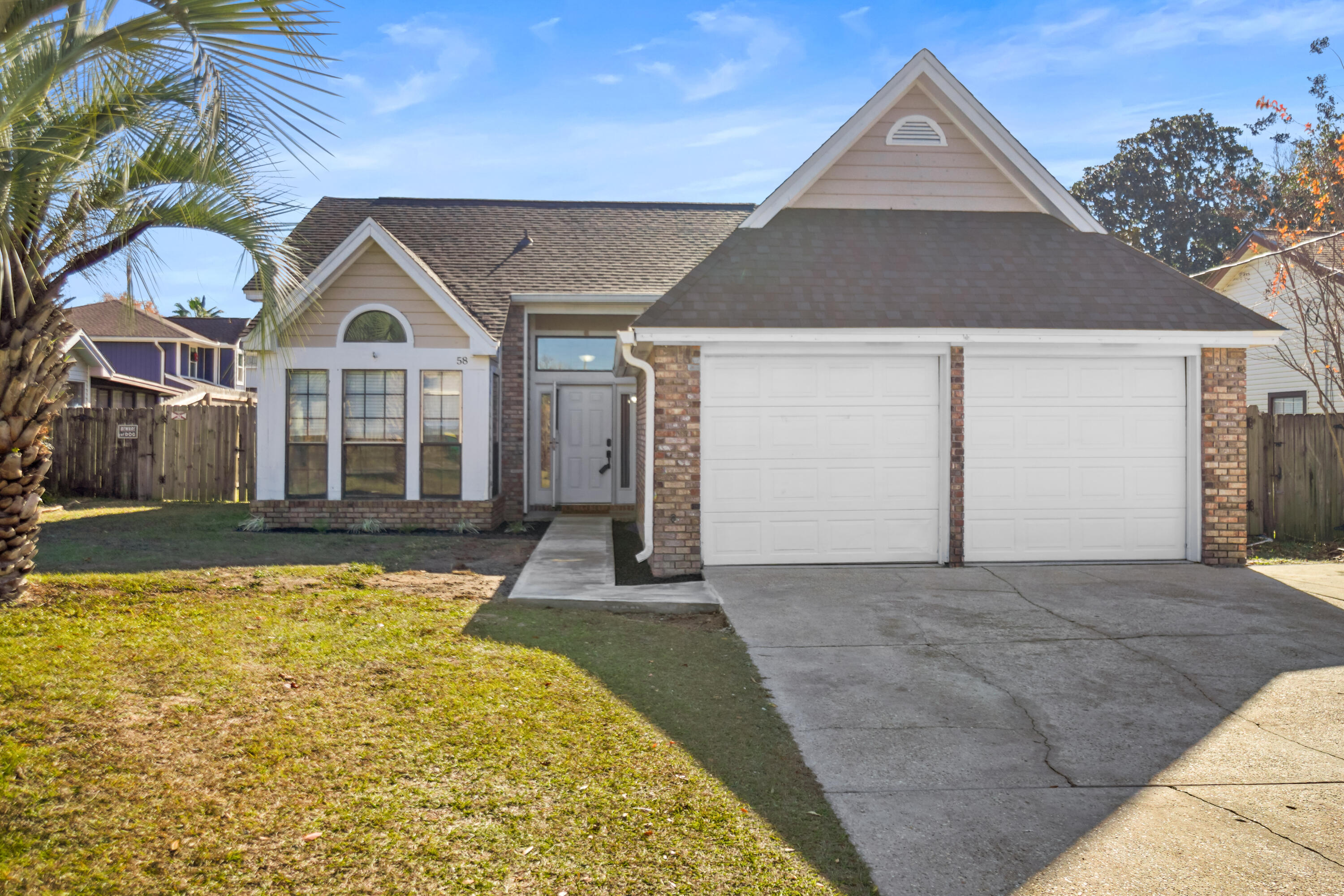 Welcome to a private retreat in Mary Esther. This fully renovated home is located just outside the front and back gates of Hurlburt Field, offering quick access to Highway 98 while still feeling tucked away. Beaches, dining, and shopping are only minutes away, making coastal living easy and convenient. And hooray- NO HOA!! This home would make a nice short-term rental, as well. 

Inside, enjoy luxury vinyl plank flooring throughout, fresh paint, and granite countertops that give the home a clean, modern feel. The garage features freshly epoxied floors, and the backyard is designed for relaxation with a beautifully revamped pool and a liner only one year old. Age of major components: roof is just 3 years old and an HVAC system approximately three years old, providing peace of mind.