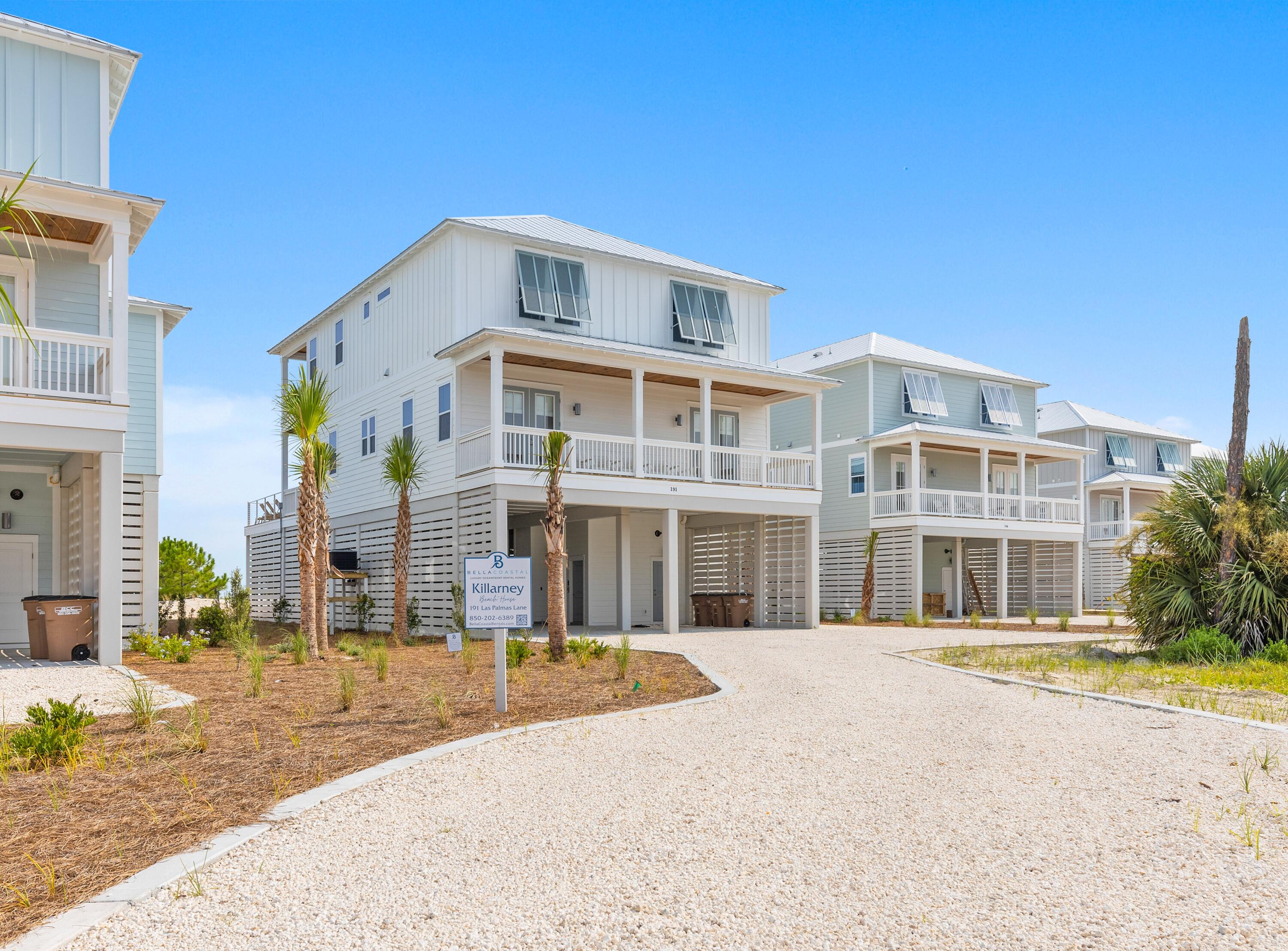 NEW 2023 CONSTRUCTION! ELEVATED POOL WITH OCEANFRONT VIEWS!

With two large decks overlooking the Gulf, your own private pool, and the sugar sand beach and clear blue water just feet away, Killarney Beach House is the perfect vacation spot in the Villa del Sol subdivision. This 3,300 square foot 5 bedroom 5 bath vacation home with an elevated pool and elevator was built in 2023 in a lovely private gated subdivision.

Killarney truly captures the essence of all things coastal. You will be greeted with a large, open concept living and kitchen space boasting spectacular Gulf views. Take a step through the back doors facing the ocean to find yourself in the peaceful, breezy surroundings with an amazing, unhindered view of the Gulf and your own private elevated swimming pool. Back inside, the dining and kitchen area has beautiful hardwood floors, modern amenities, and a kitchen featuring a large island, appliances, and quartz countertops. The comfortable, roomy living space is the ultimate gathering spot for entertaining and making memories with friends and family. The first floor has a 1 bay view master suite with a king bed and attached private bathroom along with a bay view master bedroom with king bed. On the second floor, there are two Oceanfront master suite bedrooms with king beds and attached bathrooms, and a charming bunk room with 3 bunks and a full bathroom. The most inviting aspect of the second floor is that two of the bedrooms have access to its large deck overlooking the Gulf, while the bunk room has views of the bay. Walk down your own boardwalk from your coastal home and you'll find yourself on the miles and miles of sugar-white sand and pristine blue water of the Gulf of Mexico. Whether you enjoy combing the beach for shells, snorkeling, kayaking, sunbathing, surfing waves, fishing, or taking a leisurely stroll or horseback rides along the shoreline, you'll spend hours of fun while soaking up the sun.