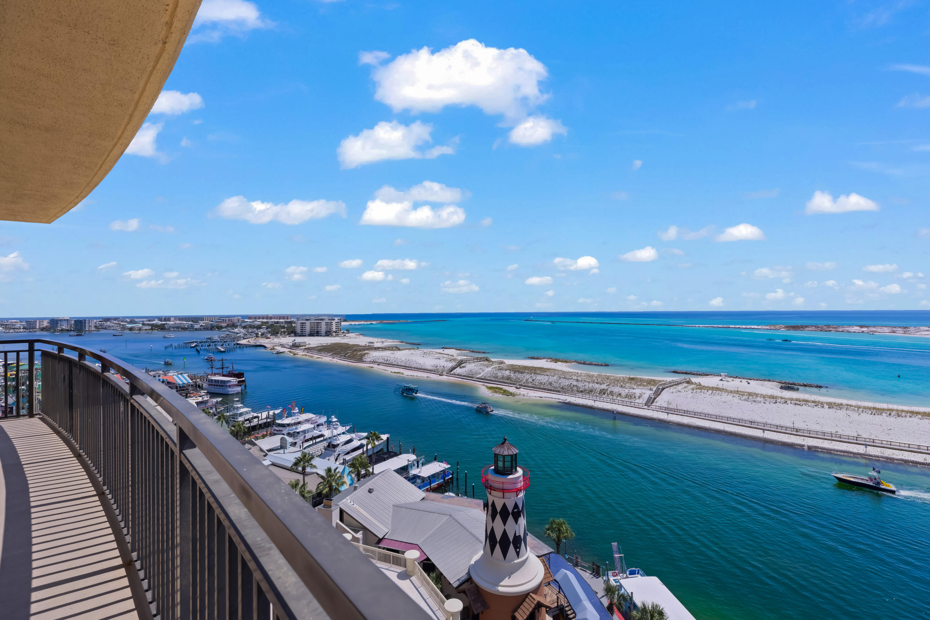 Experience breathtaking views from Unit W625 at Emerald Grande, a beautifully updated 3BR/3BA condo in the heart of HarborWalk Village. Spanning 1,739+- sq ft, this fully furnished residence features an open kitchen with premium appliances, spacious living/dining areas, and a luxurious primary suite with spa bath. The oversized wraparound balcony offers unmatched panoramas of the Gulf, Harbor, and Crab Island. Resort amenities include outdoor & indoor pools, spa, fitness center, sauna, and covered parking garage. Proven rental history makes this a perfect investment or private retreat. Enjoy walkable access to dining, shopping, and entertainment—Destin's premier lifestyle awaits at 10 Harbor Blvd W625. *All listing information is deemed reliable but not guaranteed. Buyer and buyer's agent to verify all details, including dimensions, square footage, HOA fees, and property information to their own satisfaction.

*Video/Audio Recording Disclosure:
For the safety and security of the property, the seller may utilize active video and/or audio surveillance devices on the premises. By entering the property, visitors acknowledge and consent to potential recording. Please do not touch personal belongings.