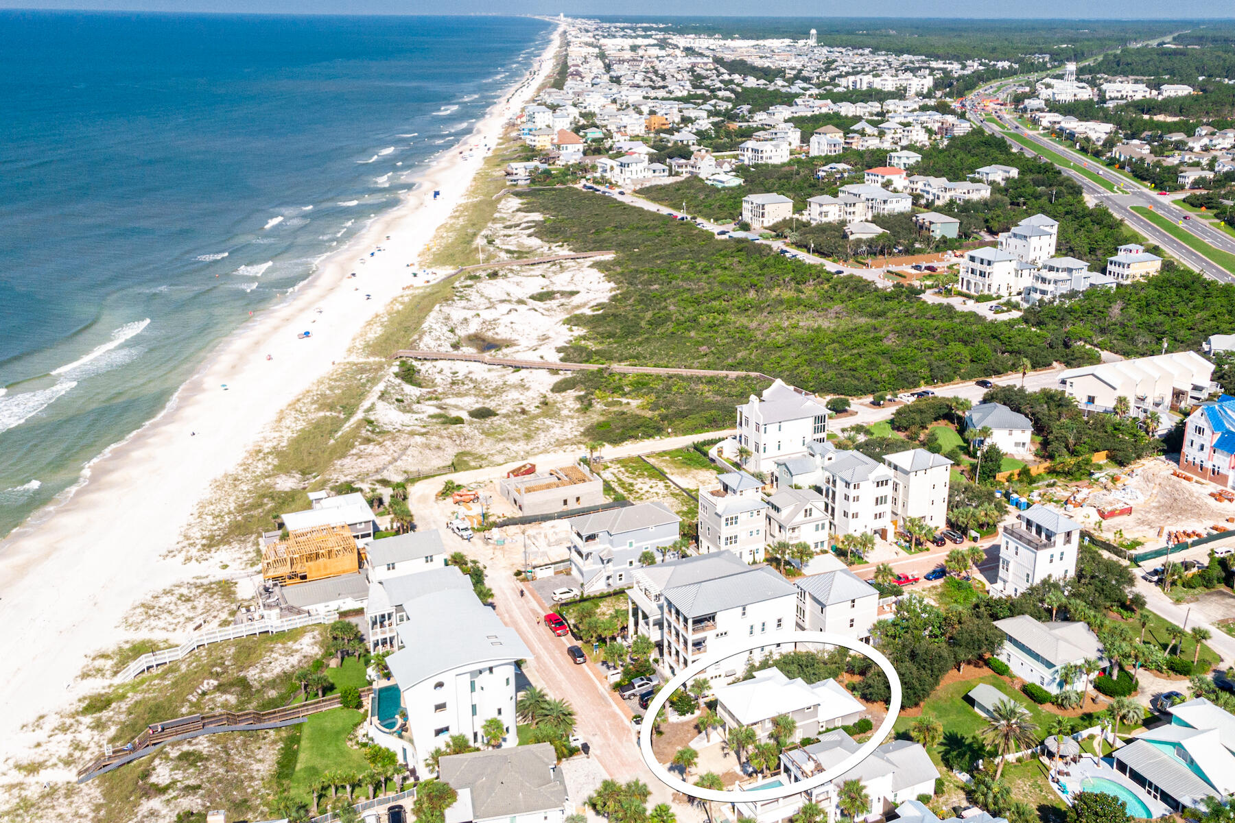 Incredible potential remodel and rental opportunities abound with best the beach has to offer, just a short walk to two nearby public beach accesses and a bike ride away from the shops and restaurants in Rosemary, Seacrest and Alys Beaches. Featuring three beds, two and a half baths and 1,851 square feet of living space, this home with gulf views and no HOA fees is perfect as an established vacation rental or as a remodel project for the right owner. On the first floor, a spacious open concept living, dining and kitchen area is ideal for gathering together. A first-floor owner's retreat offers an en suite bath. The second floor features gulf views from the large shared balcony and two additional guest rooms  one king, one bunk room  with a shared bath.A newly-built deck at the back of the home includes a grill pad and an outdoor shower. Additional notable finishes include granite countertops and luxury vinyl flooring. This beach retreat is being sold fully furnished minus the contents of the owner's closets. Located just a one-minute walk to the beach, this home has unlimited potential for updates such as adding a third floor to maximize panoramic gulf views and generate additional rental income. Nearby amenities include access to Lake Powell, the largest of the rare coastal dunes lake in our area, where you can enjoy fishing or renting kayaks or paddleboards, hiking, and shopping and dining at 30Avenue and the Shoppes @ Inlet.