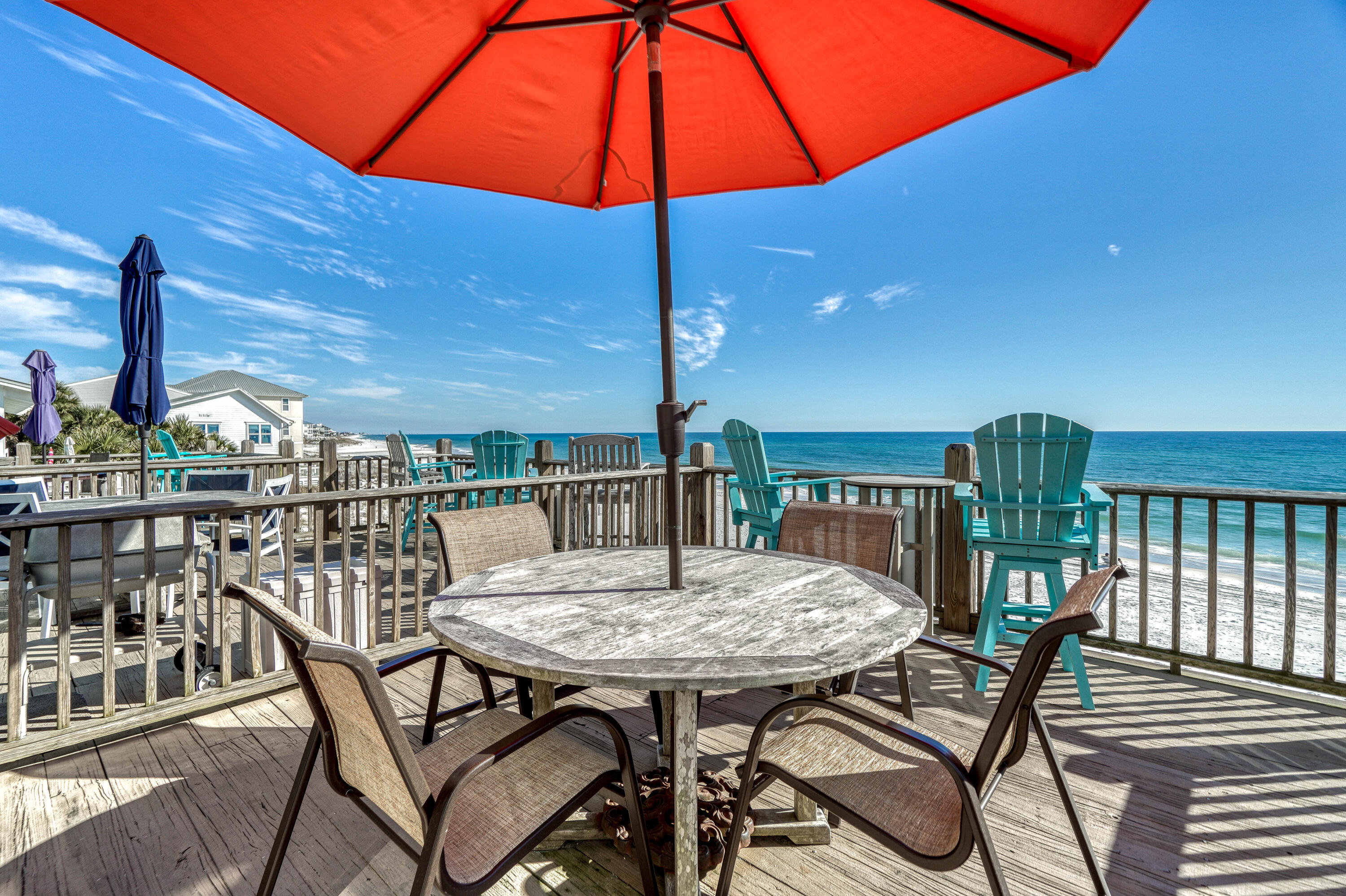 Welcome to a wonderful beachfront opportunity at Ramsgate Townhomes (Unit #3) in Seagrove Beach along Scenic Highway 30A! This property has been beautifully renovated and maintained with a location that can't be beat. You'll enjoy incredible views and convenient access to walk directly off your deck straight to the sugary white sands of the Gulf that have made this area so popular. This is truly an incredible chance to enjoy a slice of paradise and there is also close access to two pools in the Summer's Edge community, one of which is heated. The master bedroom is beachfront with a balcony and ensuite bath while the second bedroom offers a queen bed and bunks. This property already has over $100,000 in reservations for 2022 that will convey to the new owner at closing. You will enjoy covered parking, an exterior storage closet and an additional area to house beach toys. The complex only includes four townhomes on 100 feet of deeded beach. This townhome can also be purchased with the adjacent unit (#4) and they have an adjoining door that you can open to create a 4-bedroom property directly on the beach.