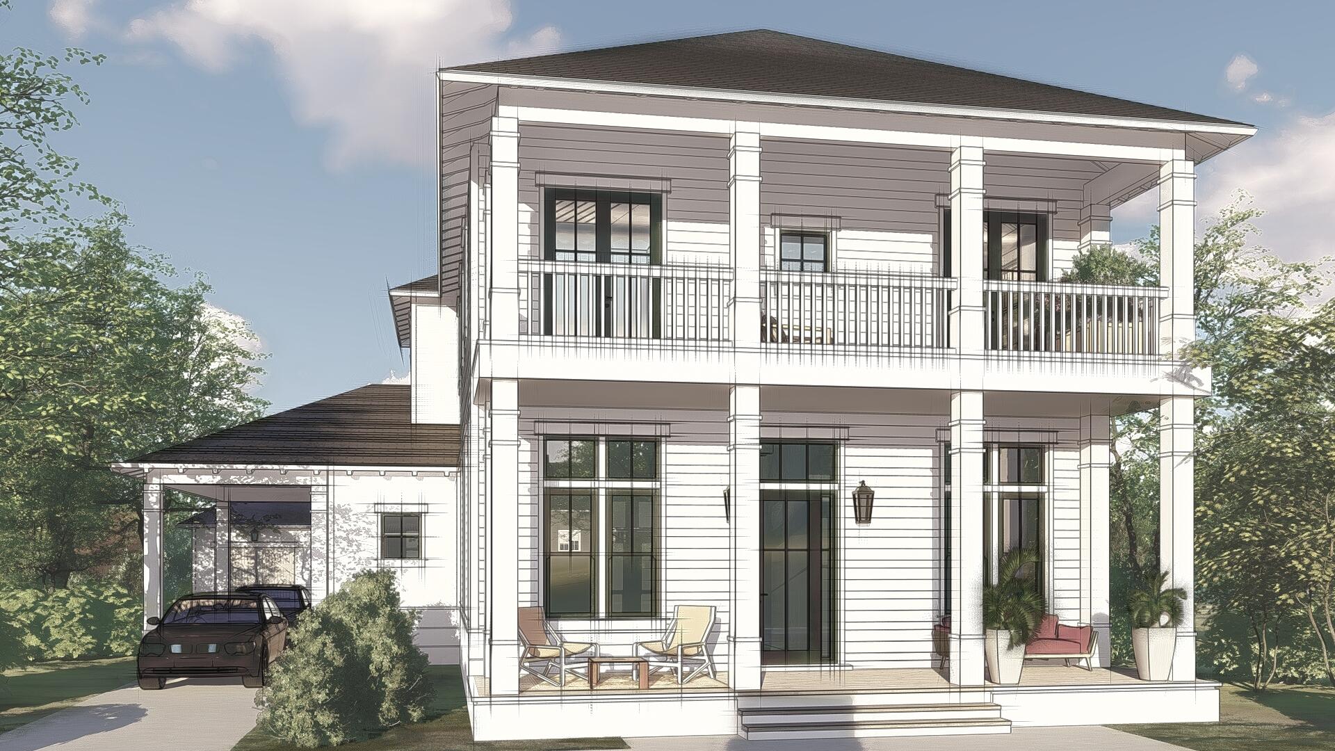 The Ellis floor plan built by the Arkon Group is estimated to be completed June 2022 and features a modern layout with plenty of coastal charm. This stunning 4-bedroom, 4.5-bathroom home includes a first floor junior master suite and second floor master, 2  home offices for work/school, upstairs den, 2-car detached garage + carport, along with a summer kitchen and private pool with a sun shelf. Luxury finishes include wire-brushed hardwood flooring, quartz countertops with marble backsplash, unique tile in each bathroom, Thermador stainless steel appliances, and beautiful front porch gas lanterns. This homesite backs up to nature preserve offering peaceful views and added privacy. The Watersound Origins community is a wonderful neighborhood full of amenities including the Village Commons pool & fitness center, sports courts, miles of nature trails, dock access to Lake Powell, unlimited golf and much more. A new amenity expansion is planned to add a second family pool, playground, splash pad and more exciting additions! Also, ask the on-site sales team about the Joe Club offerings exclusive to new Watersound Origins owners.