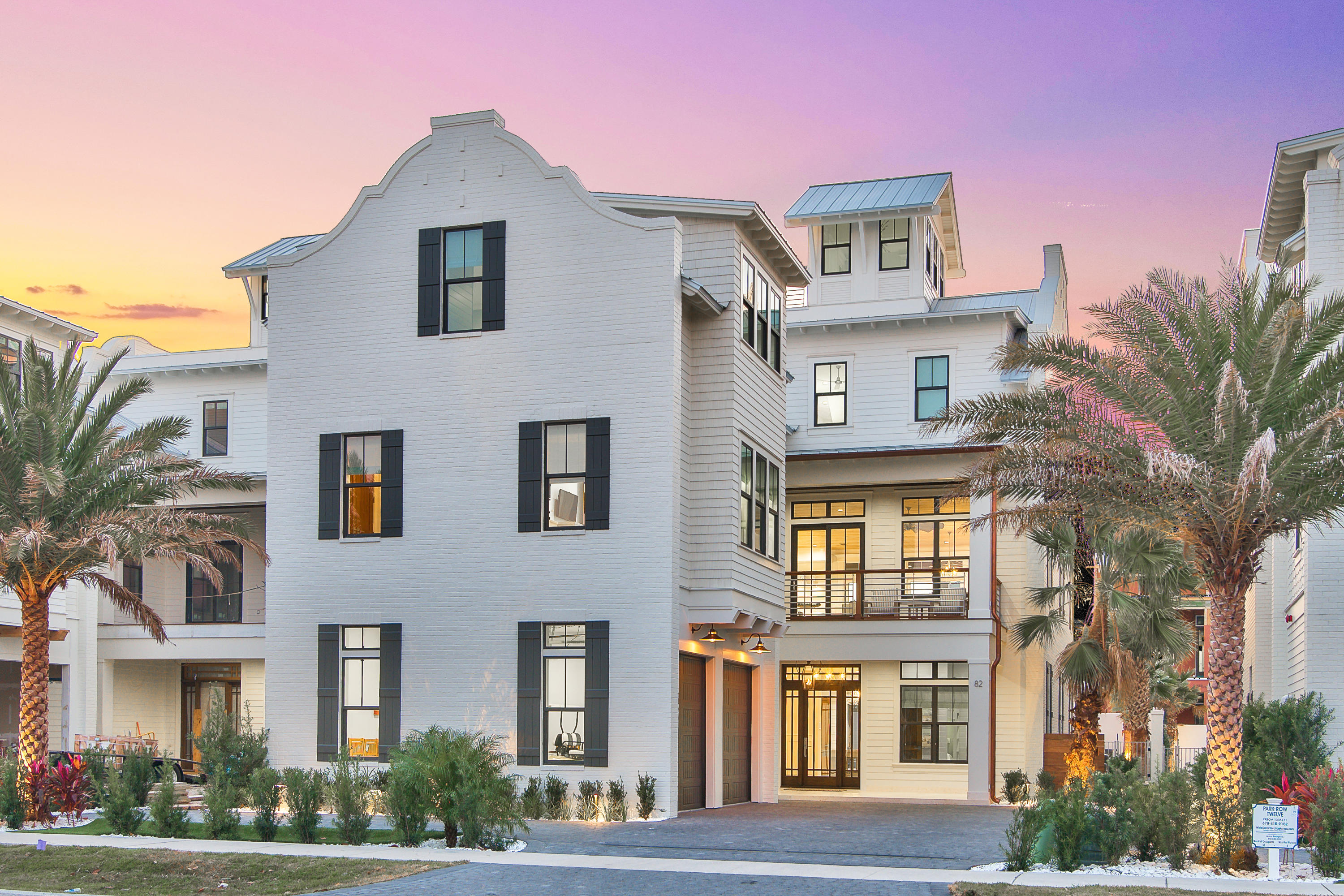 Noteworthy coastal design and exemplary architectural significance beautifully characterize the bespoke beachside retreat of Park Row at Crystal Beach primely situated in the heart of Destin, Florida. This masterfully planned development was envisioned and executed with the utmost quality while remaining uncompromised in optimal function and lifestyle taking full advantage of premium positioning near an exceptional beach access and world class restaurants including Camilles at Crystal Beach, Henderson Beach Resort & Spa as well as the Destin Commons, Whole Foods & Legendary Marina. Captivating white-washed brick parapet walls and caribbean-style landscaping offer a striking contrast yielding to a welcoming sense of arrival defined by an expansive promenade of belgian cobblestone pavers, low maintenance synthetic turf and hand selected sylvester palm trees. This 9 bedroom resort-style residence has been optimally designed for entertaining and would be an ideal second home or outstanding short term rental with permanent occupancy granted for 33 people and over $340,000 in projected gross annual rental revenue. The contemporary open floor plan and strategic positioning of each structure allows for captivating gulf views providing unparalleled amenities including a 50,000 gallon private resort-style pool area complete with a sunken swim-up bar as well as an adjoining spa, in-pool concrete picnic table, ambient gas lanterns & covered outdoor summer kitchen offering a linear gas fireplace and stainless built-in grill. The outdoor amenities also include sprawling covered porches as well as a private sun deck overlooking the pool area with ample space to enjoy the Florida sunshine and afternoon seabreeze. This home was designed to maximize functionality and finely appointed with chic contemporary finishes while affording exceptional comfort & living space. Notable features include multiple indoor and outdoor living areas, private commercial grade elevator, separate two car garage for owner's storage or guest storage, 8 parking places, dual master suites with gulf views, built-in pinterest worthy bunk beds, indoor and outdoor surround sound system as well as security cameras for privacy. The first floor layout boasts a spacious bunkroom, laundry area, large bedroom suite with ensuite full bath as well as an expansive game room complete with pool table & built in wet bar which flows seamlessly to the outdoor resort amenities. The second floor is the focal point of indoor living space with a sleek contemporary living room featuring pecky cypress ceilings, floor to ceiling windows to soak in natural light, linear gas fireplace with stone surround and open to the chef's kitchen & dining room for optimal flow. The finely appointed open-concept kitchen features floor-to-ceiling custom cabinetry, hand built custom hood perfectly framing the 60" Wolf professional series gas range, oversized refrigerator and ample storage anchored by a massive center island crowned with gorgeous quartz countertops and a Kholer stages series stainless sink. The second floor also features three full bedrooms with ensuite bathrooms, convenient half bath as well as access to the second story outdoor living area overlooking the lagoon style pool. The third floor features a completely separate bunk room and kids playroom with it's own full laundry area and ensuite bathroom. The dual master suites also occupy the third level with  spacious covered porches, private coffee & wine bar, spa-like master bathrooms with marble flooring and accents as well as a walk-in shower, free standing tub and spacious closet. The fourth story viewing deck was designed to maximize the incredible gulf and western oriented views that surround this prestigious property. Park Row at Crystal Beach conveys fully furnished and turn-key offering a direct beach access point steps from the home and is centrally located near Destin's world class golfing, dining, shopping, boating & entertainment.