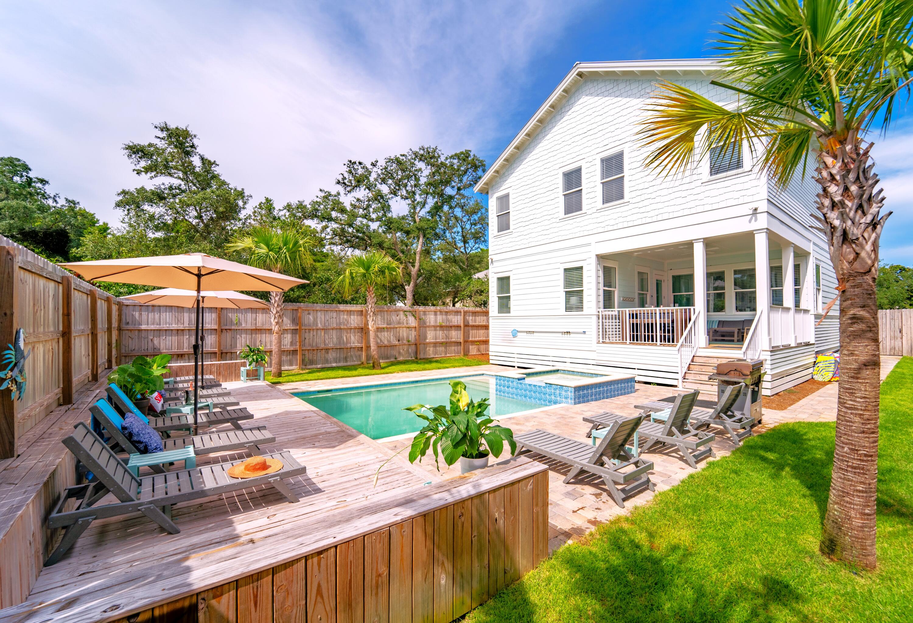 This spectacular 2-Story Home is a fully furnished turnkey Modern Coastal beauty that has every amenity necessary for the perfect beach retreat! Located in the exclusive and private community of Kokomo Kove, this vacation home is an investor's dream. Perfectly situated in the Heart of the Emerald Coast, this property has walkable access to beaches, restaurants, shopping, trails, movie theaters, and more. Featuring 8 bedrooms and 8 full baths freshly appointed with on-trend classic details including board and batten and 10-ft shiplap ceilings. No detail was overlooked in this unmatched property, as this home was meticulously designed and decorated for an exceptional guest experience. This is the best Destin has to offer!  Main floor living includes 3 bedrooms and 3 full baths and it. It also has an open-concept kitchen/dining/great room with an expansive kitchen island, stainless steel appliances, and a harvest table perfect for large gatherings. Great room furnishings provide a comfortable place to relax after a long day in the sun, with a built-in bar, wine refrigerator, and high-efficiency ice maker.

The covered porch and outdoor bar area, perfect for shaded relaxation and casual dining, leads out to the backyard where guests will enjoy a private heated pool/spa and large sunbathing deck.

On the second floor, guests will enjoy 5 bedrooms and 5 full baths with a second large family room. The adjacent bunk room has 4 built-in Queen Bunkbeds that sleep 8 and provide the ideal upstairs kid's flex space.  Each bedroom has a full attached bathroom with spacious tiled showers, privacy that is a necessity for high end rental homes. 

Located on one of the only roads without through traffic in all of Crystal Beach, the perfect white sand is a only short walk away, with Kokomo Kove owners having deeded beach access at the end of Sunfish St. A rare find!

The driveway accommodates up to 8 vehicles.

Also, this home is elevated and is in Flood Zone X and not in a Cobra Zone, which allows you to get the best price for all of your insurance needs. 

All information provided is deemed reliable but is not guaranteed accurate, and should be independently verified by the Buyer.