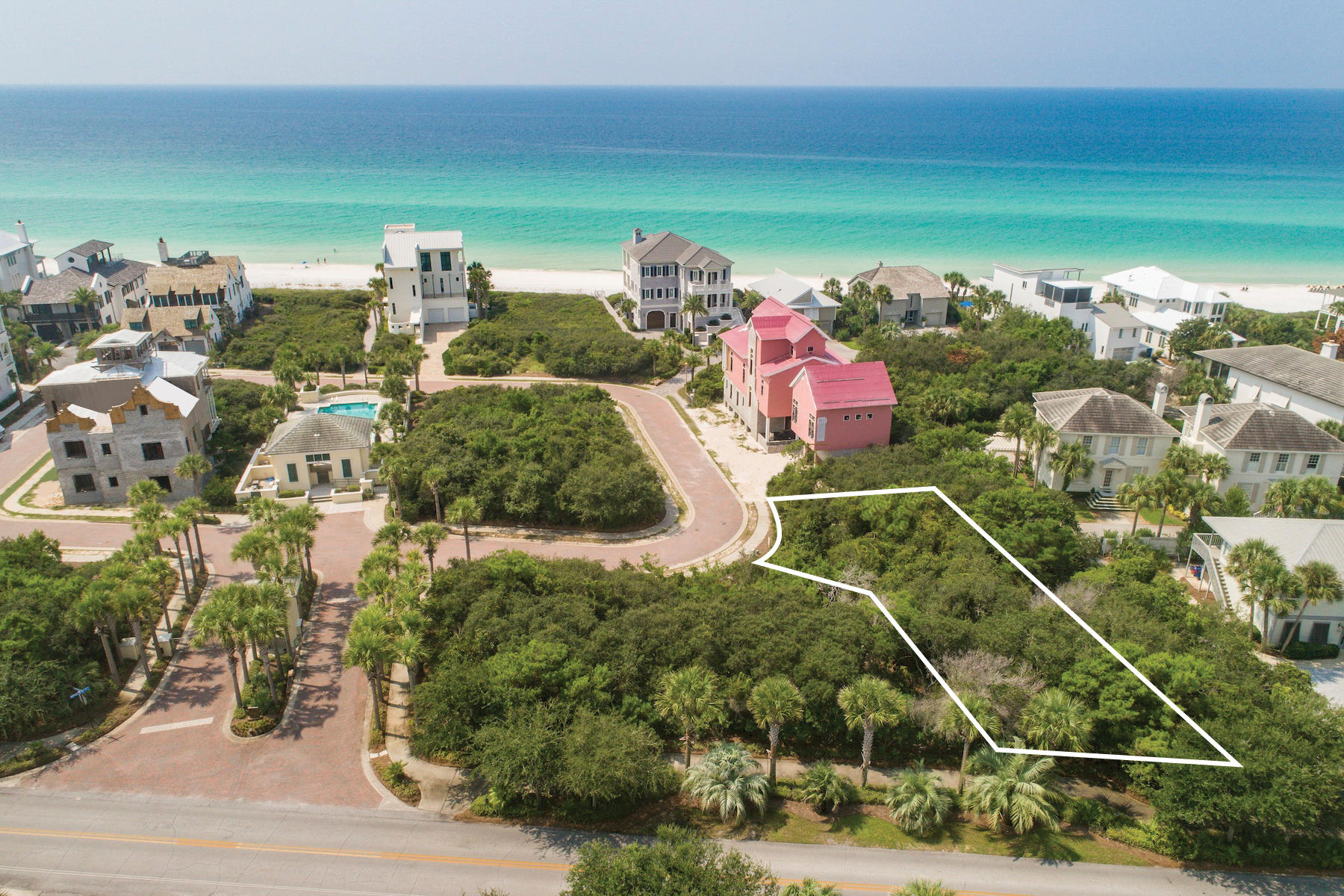 Exceptional oversized building site (.2 acres) prominently positioned south of 30A two-tiers off the Gulf of Mexico in the gated beach front community of Heritage Dunes. This building site offers over 8,500 square foot in total area and roughly 3,700 square foot build-able footprint.