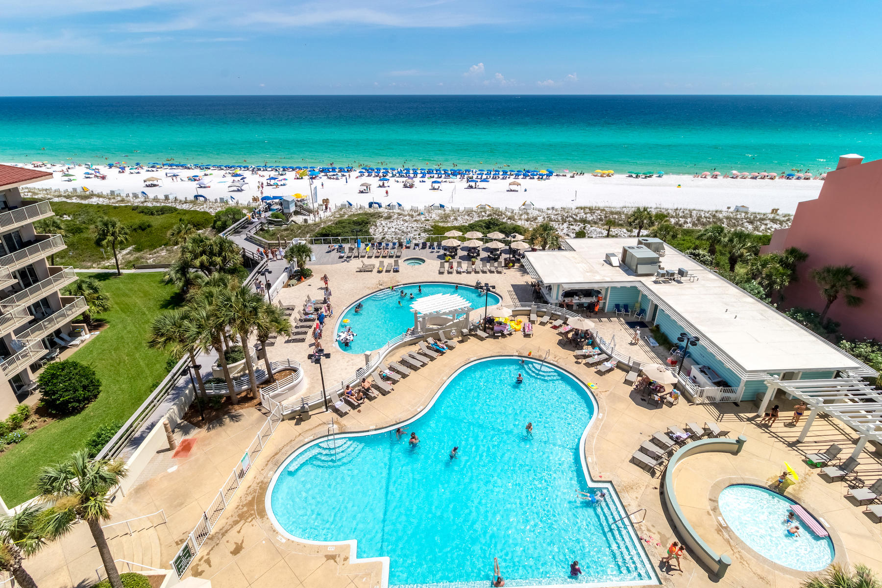 Gulf Front and Gorgeous! Located in the exclusive gated community of TOPS'L Resort, this condo has been completely REMODELED and beautifully DESIGNED! The floor to ceiling sliding glass doors allow for lots of sunlight and breathtaking views of the Gulf of Mexico. The oversized balcony is the perfect spot to watch the kids play in the pool or to relax after a long day at the beach. Complementing the stunning interior, this unit features an open floor plan, crown molding, 9-ft ceilings, tile flooring throughout and designer furnishings. The gorgeous kitchen has been upgraded with granite counter tops, upgraded cabinets, and stainless steel appliances. Both master and guest bathrooms have also been beautifully remodeled with upgraded cabinets,granite counter tops, extensive tile work and upgraded fixtures and mirrors. The spacious gulf front master bedroom also features stunning views of the gulf and the pool with balcony access. This MUST SEE condo is not only rental ready, but also ready for you to begin making memories!
TOPS'L is a 52 acre, world class tennis resort offering owners and guests: 600' of beach frontage, gulf side pool, tiki bar, Blue Dunes Grill, certified massage therapists, fitness, 14 tennis courts, basketball, racquetball, shuffleboard and so much more! TOPS'L is also convenient to superb dining at Grand Boulevard and Baytowne Wharf at Sandestin, shopping, golf and healthcare. Come enjoy the resort lifestyle TOPS'L has to offer!