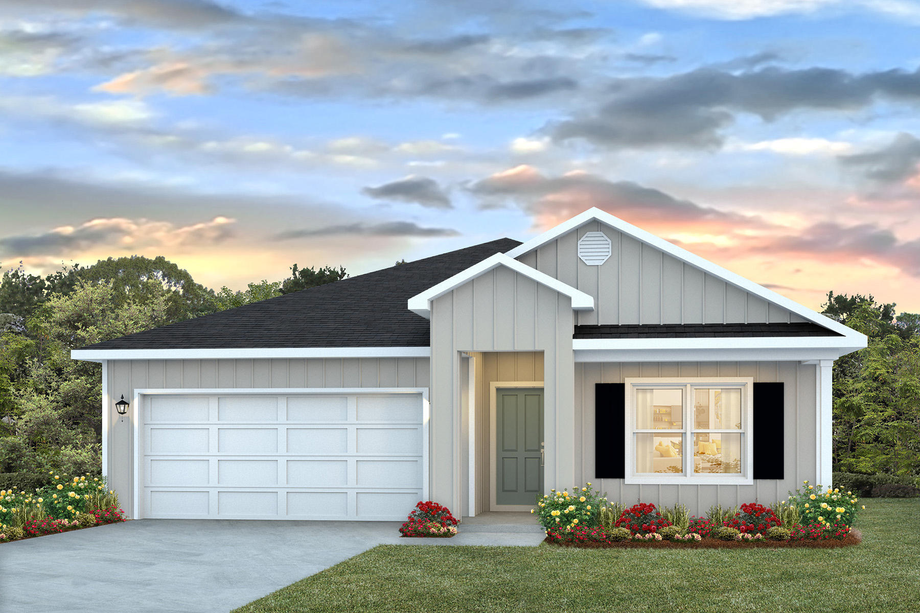 The Cali plan features four bedrooms with one that can be used as a den or office. EVP flooring throughout all common areas of the home and each bedroom has plush carpets with a pad. The kitchen is open and spacious with a center island and includes a pantry, beautiful cabinetry, and granite countertops.