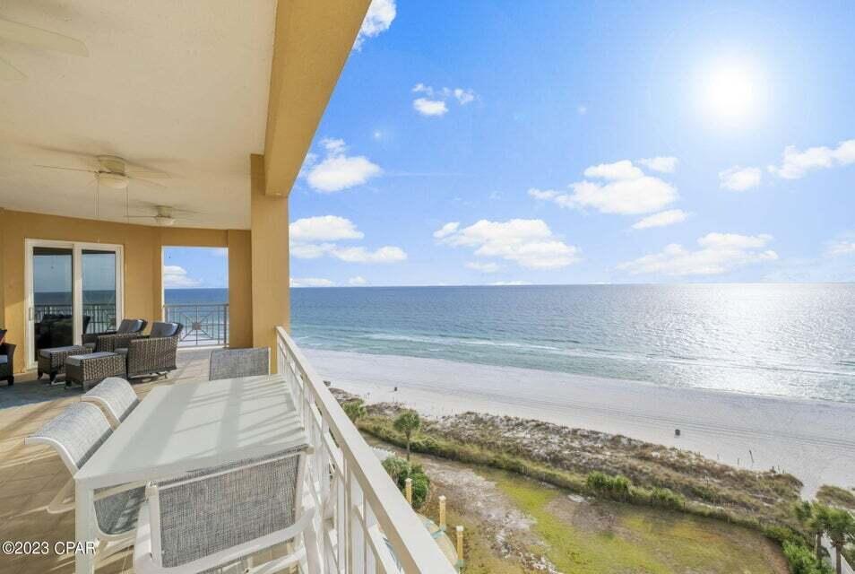 Completely renovated and remodeled executive condo located in the coveted west building with unobstructed views of the Gulf of Mexico. Boasting 3 bedrooms / 3 bathrooms and an expansive 2,316 square feet, this luxury condominium is the epitome of luxe living, class, and sophistication. Offered fully furnished with Deeded Parking Space #7 and Deeded Owners Closet. This west end unit has not been used as a rental and was completely renovated from one end to the other. The master bedroom overlooks the gulf and includes a separate shower, garden tub, and walk-in closet. , 9' ceilings, crown molding, and recessed lighting. Guest bedrooms are some of the largest on the beach. The large balcony comes with a stainless steel gas grill and sunset views. With only 3 units per floor, En Soleil offers privacy to all owners. With resort-style amenities including a magnificent sun deck, owner's lounge, 6,500 square feet of gulf front pools, gulf front fitness center, underground parking, additional outdoor parking, and 24 hr. security. Parking spot #7 is right beside the elevator which makes it easy to bring groceries in and storage room is inside the hallway by the condo front door. Perfect for your new beach home or rental