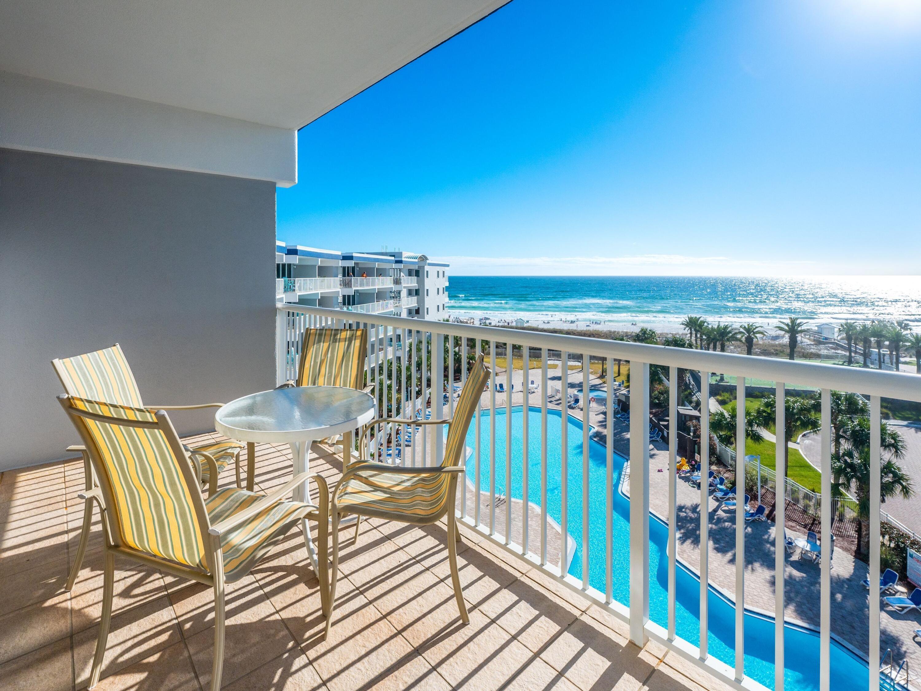 Delivering the ultimate gulf views and an enviable beach-front lifestyle, this top-floor condo is superbly located within Destin West. Recently updated and offered for sale fully furnished, it has solid rental returns as an investment or vacation home. This 3-bedroom unit is spacious and comfortably sleeps 8. New wood-tile flooring and fresh paint are complemented by tasteful furnishings throughout. The kitchen has ample storage and worktop space along with a handy breakfast bar for four. The furnished balcony provides a private sanctuary for reading and relaxing within sight and sound of the waves. Destin West Beach and Bay Resort is deservedly sought-after with a fitness center and seven pools including a 5,000-sq.-ft. lagoon pool and a palm-lined lazy river.