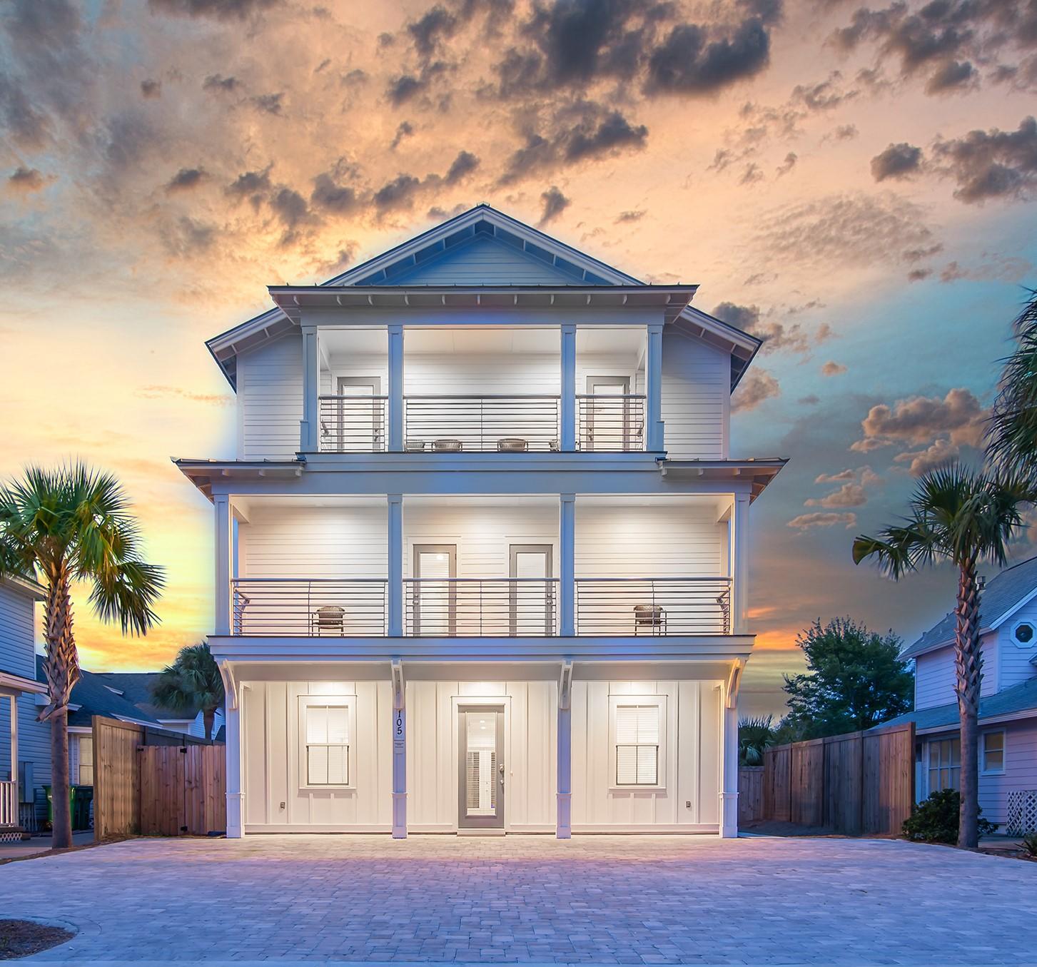 When looking for both location and an incredible rental investment, this home has it all. This beautifully furnished 8 bedroom, 8.5 bath beach home is located just off Scenic 98 in desirable Crystal Beach with $220K+ projected gross rental income! It is ideally located just a short walk or golf cart ride to Shirah public beach access and close to great coastal restaurants, a world class spa, premium shopping, fun entertainment, and beautiful Henderson Beach State Park. This home provides the perfect setup for outdoor entertaining with an oversized saltwater pool, cascading waterfall hot tub, large pool deck, outdoor kitchen & grilling area, and expansive balconies. Boasting 4,140 sq ft, this home features 6 king master suites and two custom bunk rooms all with private en suite baths. This home is being sold fully furnished and decorated with stunning decor and custom-built furniture. Gorgeous granite & marble countertops and porcelain oversized tile is featured throughout the kitchen and bathrooms. The spacious living area offers 2 sofas with enough seating for the entire family! The open dining area features contemporary lighting and a charming farm table with seating for 8. The gourmet kitchen features marble countertops, custom backsplash, stainless steel appliances, recessed lighting, and a large island with breakfast bar seating for 3. The first level offers two king master suites both with private en suite baths, and a half bath convenient for guests. The second level features three king master suites and a bunk room, all with private baths offering walk-in tile showers with seamless glass doors. All second level bedrooms also have balcony access, the perfect spot to relax with your morning coffee or evening cocktail. The laundry room is also on the second level and comes with a full size washer & dryer. The third level is fully equipped with a living/game room, kitchen, a king master suite, and bunk room. Both bedrooms on the third level feature private en suite baths and access to a balcony offering serene views of the surrounding area and tropical landscaping. 

The back yard is a private oasis with a 6 ft privacy fence surrounding the 30x15 saltwater pool (heating optional) with fiber optic lighting offering various color modes and the 8x5 cascading waterfall hot tub. Enjoy outdoor dining with the full outdoor built-in kitchen and dining table. The lovely paver stone pool deck is the perfect spot to sunbathe and soak up the Florida sunshine. The oversized paver stone driveway offers parking for at least 8 vehicles which is not an easy find when it comes to beachside living! 

Whether this is your primary residence or vacation getaway, this is the ideal location to enjoy your days. Crystal Beach makes you feel like you get away from it all where the neighborhood is laid-back and pedestrian friendly, yet just around the corner is the hub of Destin with Destin Commons being the focal point. Come visit today to see what makes this luxury property so special for a private beach home or vacation property!