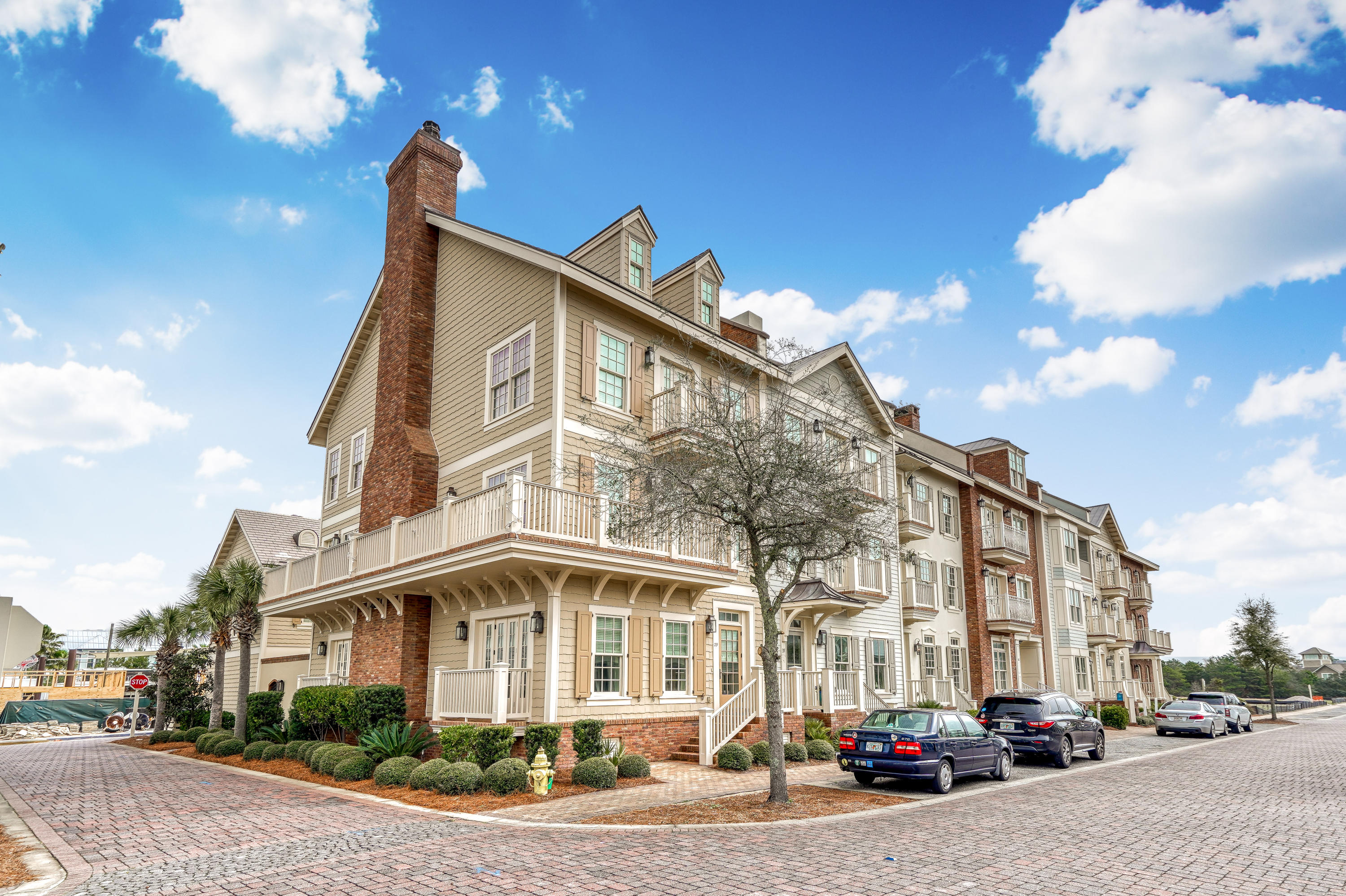 This Gorgeous corner townhome unit can be yours FULLY FURNISHED! Coveted location within Prominence on southside of 30A. This property was the model and has all the upgrades! We encourage you to come see the details that have gone into the build of this magnificent property including ICF construction. The kitchen boasts Thermador Appliances and the laundry has a Bosch Washer/Dryer. This town home has central vac system in main and Carriage House. The elevator is outfitted with Australian Cypress and Australian Cypress is prevalent throughout the home. The beautiful wood is used in all flooring and interior doors. The main level of the home offers a very large open living concept with a formal dining space and butler pantry leading off the kitchen, Butler pantry has beverage cooler and plenty of storage. The 2nd and 3rd levels each offer an owners' suite and two guest rooms all with en-suite baths. The Carriage house offers all amenities of a small home with it's own bedroom. One of the properties could easily be used as a rental investment since there is a large enclosed courtyard creating street access to both the main and the carriage separately. If you are looking as an investment to rent both of them, that will work nicely with you having the ability to rent both together or separate.
Buyer to verify all dimensions.
