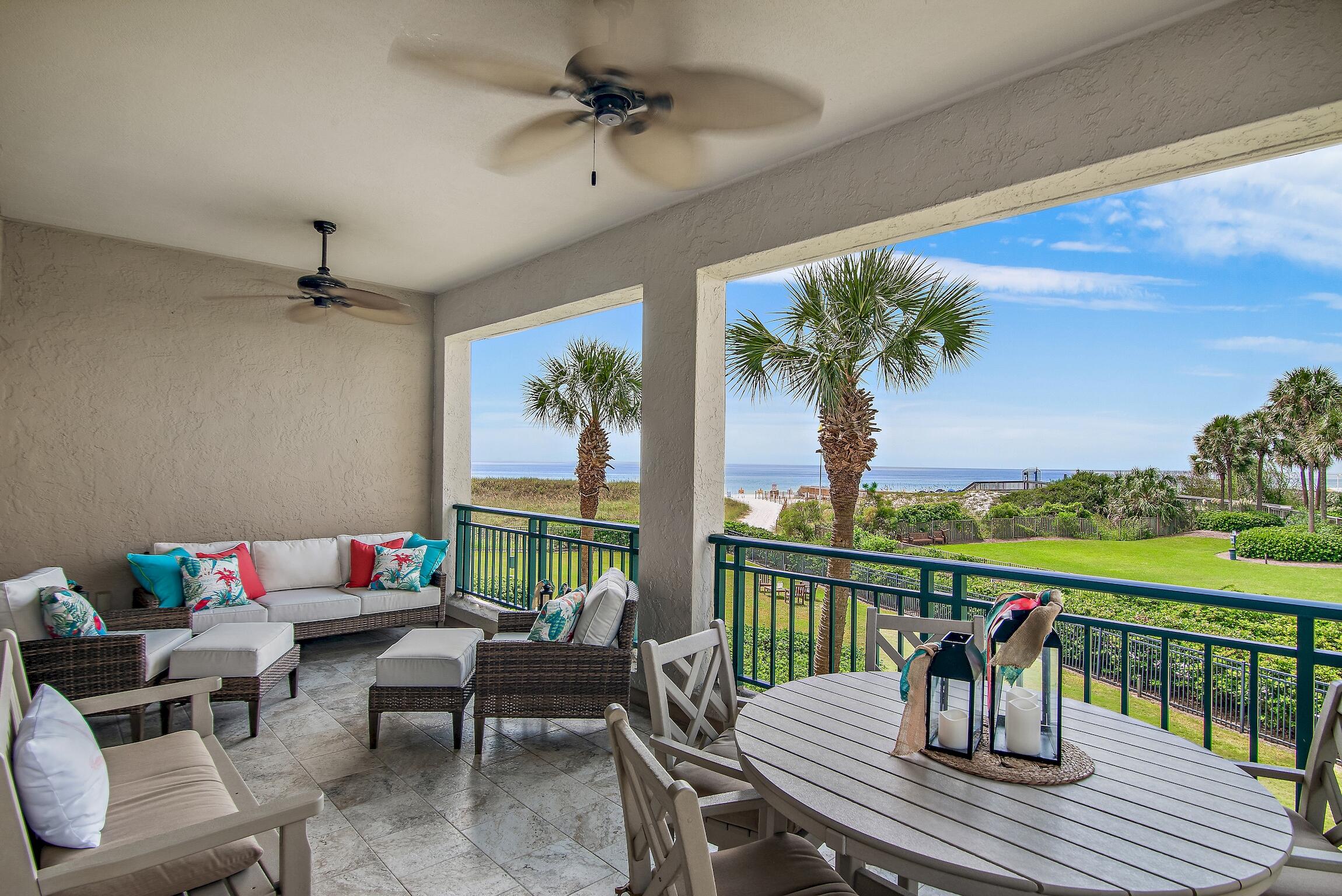 Discover unparalleled elegance with this exceptional two-story condo, spanning an impressive 2,018 square feet. Nestled within the exclusive, rental-restricted community of Southwinds II, this residence promises unparalleled exclusivity. Whether you seek a perfect second home, a serene beach retreat, or an exceptional primary residence, this beautiful condo offers a seamless blend of potential and convenience. Unit 4501, currently utilized as a three-bedroom and provides versatility to suit your lifestyle, while the added convenience of direct access to your front door allows you to bypass elevators entirely. It is one of only 3 condos in the building with the unique design to have 2 levels for space and privacy. Immerse yourself in the breathtaking Gulf views that greet you each... day, enveloping the space in an ambiance of coastal serenity. With the added bonus of being able to step directly from the condo to the beach, the allure of this spacious condo is further elevated. Experience not just one, but two floors of outdoor living, promising endless opportunities for relaxation, but also a seamless connection to the adjacent dog park and pristine beach. As an owner or guest, you'll revel in the perks of this community, including complimentary beach setups, two covered parking spaces, dedicated golf cart parking, a heated pool and inviting hot tub, gas grills for those delectable BBQ nights, and so much more! But that's not all Sandestin Golf and Beach Resort, just moments away, offers a bounty of amenities. Enjoy access to 5-Star golf courses, tennis courts, biking and hiking trails, a marina with 113 slips, and the vibrant Baytowne Wharf, a haven for dining and shopping enthusiasts. Plus, the ever-expanding Grand Boulevard Town Center, home to renowned establishments like Emeril's, Tommy Bahamas, Vintij', and other exceptional dining options, as well as upscale retail stores, Starbucks, a movie theater, and Publix Grocery, is just a short and enjoyable golf-cart ride away. Seize this exceptional opportunity to embrace coastal living at its finest, where beachfront bliss meets condominium convenience. Call today for your private viewing!