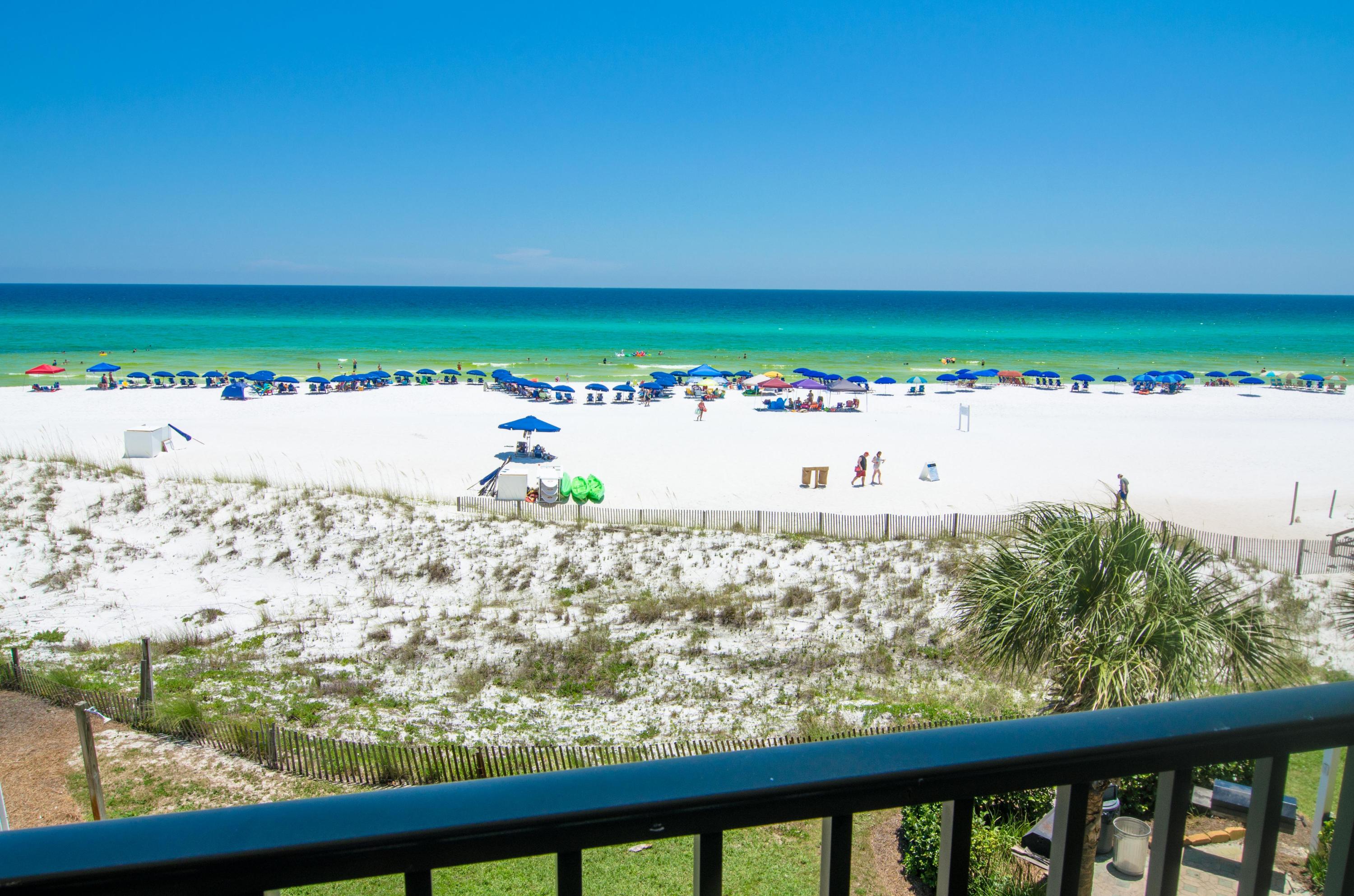 Beautiful GULF FRONT condo with breathtaking Gulf views from your balcony! This 3rd floor condo at Windancer is the perfect height to enjoy the views and Gulf breezes and a favorite location tucked away along Scenic 98, yet a close distance to all the great shopping, dining and entertainment the Emerald coast is known for! The condo is being offered fully furnished and rental equipped and is decorated in a fun, beachy theme that makes it a rental favorite  already on existing rental program with many bookings in place. Windancer is an extremely popular year-round rental destination and offers a sparkling Gulf front pool, sundeck area, easy beach access and bbq grill area.