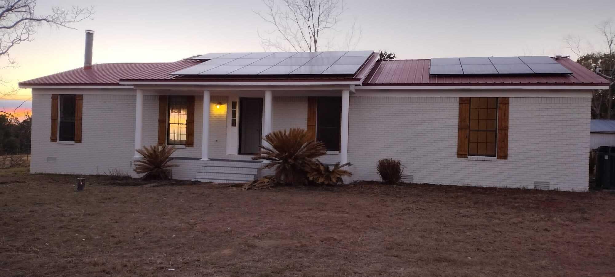 Great Deal! 
Natural cold water Spring fed pond--
 22.37 Acres (Nice Flat Land) with a 1583 SF Brick Home & 400 SF Open porch 
 Workshop with 2Car Carport and Pole Barn that is getting updated with Newer Metal Roof and working electric. 2018/2019 4 Ton Tram AC/Heat Unit. 2019 Roof & Solar panels with 25 yr. warranty, 2019 hot water heater. Well & Septic inspected & in working condition. Painting Inside & Out, New Carpet in bedrooms, New Luxury Vinyl in Bathrooms. Some repairs to back porch. Seller has Survey. Home needs cosmetics only!! . NO HOA