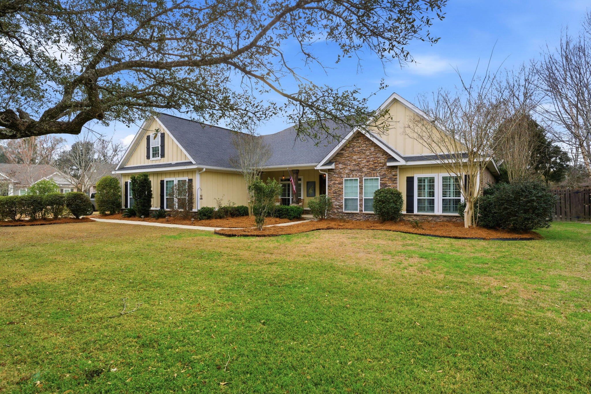 Welcome to this exceptional home in the highly sought-after, gated community of Soaring, where space, style, and comfort come together beautifully. Set on a generous half-acre lot, this residence offers 4 bedrooms and 3.5 bathrooms on the main level, plus a large upstairs bonus room with its own full bath, perfect for a guest suite, media room, or private retreat. Inside, tall ceilings and an open-concept design create a cozy, airy feel, anchored by a spacious chef's kitchen ideal for entertaining and everyday living. The inviting living area is warmed by a gas fireplace, making it a natural gathering space. The spacious primary suite is a true sanctuary, featuring private access to the 450 sqft screened porch, a spa-like bathroom with a tiled walk-in shower, garden tub, and a generous walk-in closet. Step outside to enjoy Florida living at its best in the expansive backyard, complete with the screened porch and a paver patio that wraps around a stunning saltwater pool, perfect for relaxing, hosting, or soaking up the sunshine. This home seamlessly blends luxury, functionality, and outdoor living in one of the area's most desirable communities.