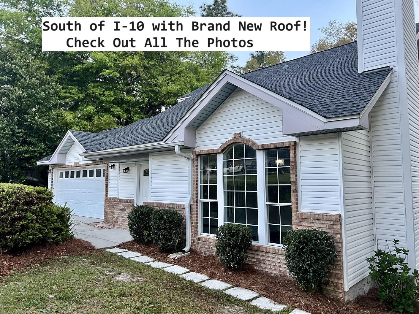 Grab the Kids and Head over to this Remodeled home on a 1/2 ACRE LOT - Located SOUTH of I-10 on a CUL-DE-SAC STREET - UPGRADED QUARTZ COUNTER-TOPS, 2024 Installed ALL New Never Used Stainless Appliances, 2024 Dimensional Shingle Roof, 2024 New Complete AC & Heat Pump Heating System, New Flooring in Most of the Home. Updated Bath Vanity Tops. Downstairs Master Bedroom & Master Bath Plus 2 Bedrooms Upstairs with a Full Bath, HUGE Bonus/Flex Room. Open Living Space with Eat-In Kitchen - Living Room with Fireplace. Nice Indoor Laundry Room off of the 2 Car Garage, with Automatic Garage Door Opener. This is a GREAT location for commuting to the Military Bases. The Sellers Have Gone Above and Beyond to Update and Upgrade the Major Systems in this Home.   Sellers will Provide Warranty Information on the New Home Items. Use As-Is Contract, the sellers have never occupied the home. Buyer to Verify anything of Importance to them.