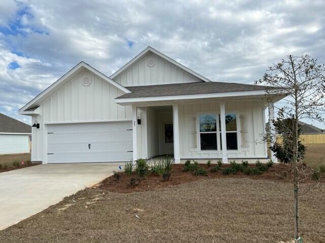 REDTAG Sale!! Special incentives for a limited time!  Located conveniently within driving distance to Niceville, Destin, and the world-famous white sandy beaches of 30A in South Walton County, Hammock Oaks boasts large spacious homesites surrounded by lush greenery, mature trees and water features for outdoor enjoyment. The 'Delray' plan features a spacious back porch, Hardie siding, 9' ceilings, LVP flooring,, Ivory shaker style cabinetry in the kitchen and bathrooms, quartz countertops, and a modern tile shower.  This energy efficient home offers 'Home is Connected' Smart Home package, DEAKO switches, 1-year builder warranty and 10-year structural warranty. Pictures, photographs, floor plans, elevations, features, colors and sizes are approximate for illustration purposes only and will vary from the homes as built. Home and community information including pricing, included features, terms, availability and amenities are subject to change and prior sale at any time without notice or obligation.