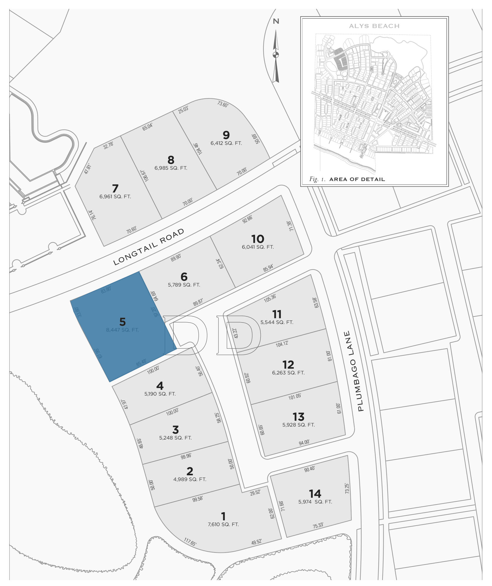 Homesite North of 30A.  Entered for comp purposes.
