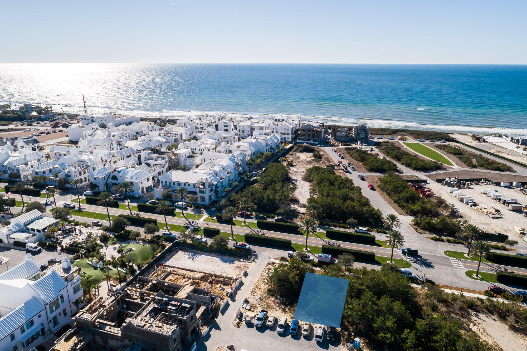 Highly sought after and very rare south facing Alys Beach homesite fronting 30A with views south towards the Gulf of Mexico. Included in the purchase price are approved plans for a custom designed Alys Beach home totaling 5,187 conditioned square feet and 8,092 gross square feet. The design includes a full third floor rooftop with pool, fire pit, outdoor kitchen, and covered/uncovered spaces all with views south and east/west along the iconic palm tree lined 30A corridor of Alys Beach. This site is located just steps from Fonville Park and Turtle Bale Spring pedestrian path which leads directly to the beach access and Gulf of Mexico.

Nestled on 158 acres along the emerald waters and serene white sand beaches of Northwest Florida's Gulf Coast, Alys Beach is a New Urban community created wi