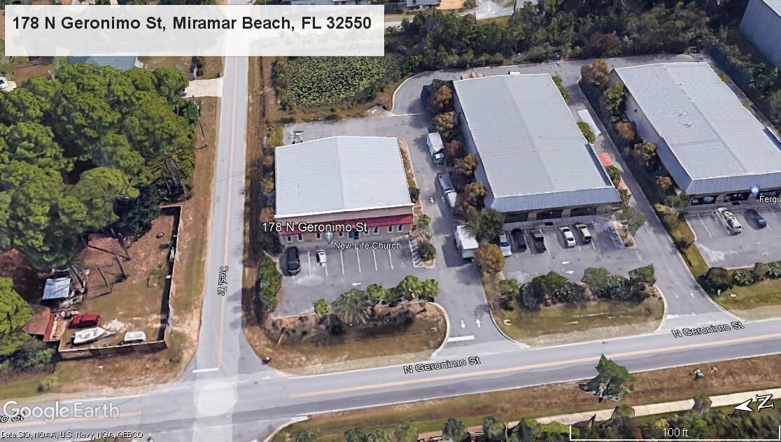 A rare find currently in South Walton County, here is a 5032 sq ft fully climate controlled warehouse sitting on 0.82 Acres.  READY FOR IMMEDIATE OCCUPANCY.   14 parking spaces in well lit parking lot.  About 50% of interior space is flex space and 50% warehouse space.  Build out includes 3 Baths, 6 offices, kitchen, and foyer.
