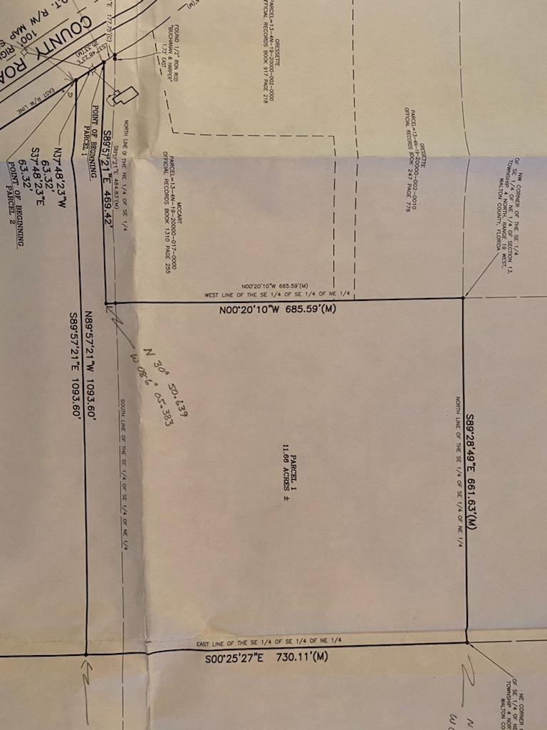 If you are looking for a place to build your forever home or weekend getaway with total privacy then this is your chance!!  This 12.53 acre parcel located in North Walton county is a flag parcel with a 60 ft. strip for you to construct your long driveway that leads to total seclusion! Deer and squirrels are abundant on property.  There is a branch or stream that runs through this property.  Homesite is located in some planted pines that are 25-30 years old.