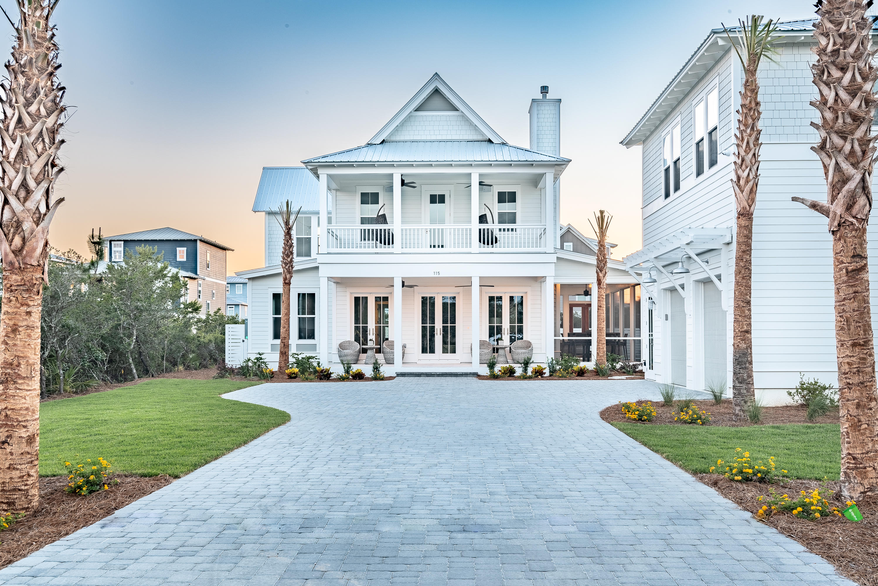Remarkable new construction in Seacrest! This high end luxury home with carriage house and deeded beach access offers 2 floors of superb and well-designed living space to accommodate numerous family and friends. The main living area is on the 1st floor and features abundant open space, European oak floors, gas fireplace, beautiful lighting, a separate dining room and French doors that lead to an expansive screened in porch with cozy seating and a fireplace! The gourmet kitchen is equipped with Thermador stainless steel appliances, including a 6 burner gas stove, a huge island with breakfast bar that seats six, quartz countertops, plentiful cabinets and an enormous walk-in pantry! The 1st floor boasts a master suite with huge walk-in closet and well-designed master bath, a laundry room with plenty of cabinet space, a half bath and an office.  On the 2nd floor there is a second master suite with two huge walk-in closets and opens to a private covered balcony.  The master bath is huge with his and her vanities, tile floor, quartz countertops, freestanding tub and separate shower.  The 2nd floor also includes a bunkroom with four bunk beds, two additional bedrooms and two full bathrooms.  But wait, we aren't finished yet!  The large lot provides the perfect setup for outdoor entertaining with a salt water pool, summer kitchen, outdoor shower, gorgeous landscaping and carriage house!  The carriage house living quarters feature a one bedroom, one bath with kitchenette above the 2 car garage.  This extraordinary home is a true masterpiece!