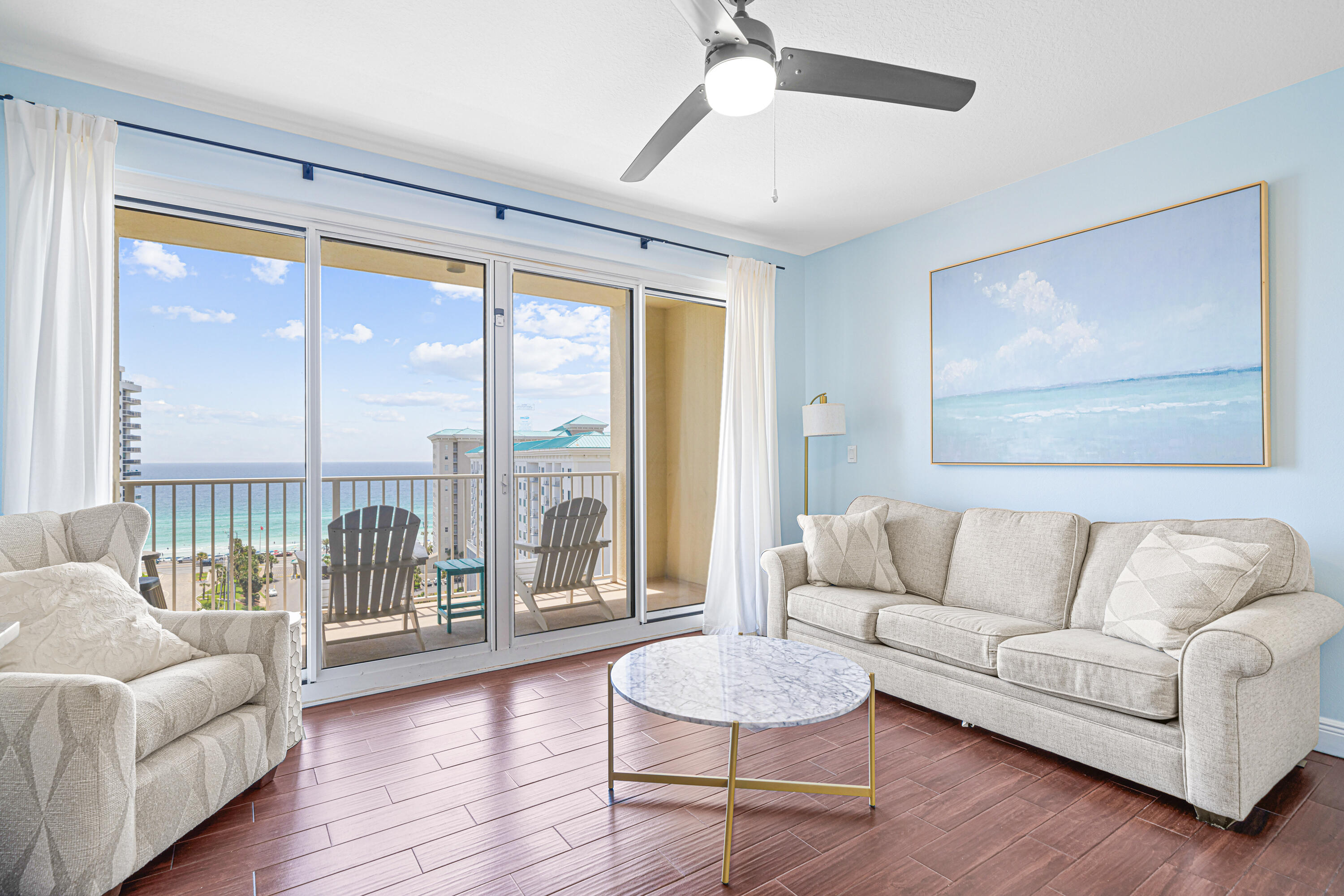 Seize the opportunity to own this updated 11th-floor unit with stunning gulf views in Ariel Dunes I in Miramar Beach. Located just steps away from the area's famous white sand beaches, this prime location offers unparalleled convenience, with an abundance of restaurants, shopping, and entertainment options all within minutes. Whether you want fresh seafood, coffee, or shopping, everything is just around the corner, making it perfect for both relaxation and recreation! This furnished, turn-key unit makes the perfect second home, primary, or rental investment. There is fresh paint throughout and new countertops, cabinetry, light fixtures, and furniture. The modern kitchen features quartz countertops and stainless-steel appliances, creating a stylish and functional space for all your culinary needs. It seamlessly flows into the bright living area, providing the perfect space for family gatherings or entertaining friends. Enjoy spectacular gulf views from your private balcony, perfect for unwinding after a day at the beach.

The serene master bedroom features a beautiful en suite with shower and tub combo. Guest will have access to an additional updated full bathroom, ensuring comfort for everyone. Two built-in bunk beds in the hallway are ideal for children or extra guests, while a pull-out sofa in the living room adds additional sleeping capacity. There is also a washer and dryer in the guest bathroom for added convenience.

At Ariel Dunes you will enjoy an array of community amenities, including access to two golf courses, three full-sized swimming pools, and courts for basketball, tennis, and pickle ball. Additionally, the full-service Cabana Café restaurant offers delicious meals and live entertainment, ideal for memorable evenings after beach adventures.

Known for its beautiful beaches and vibrant atmosphere, Miramar Beach offers the perfect blend of relaxation and excitement, with a diverse range of nearby attractions for a fun-filled getaway. Don't miss out on this unique opportunity to own a property that delivers both a serene escape and great rental income potential. Schedule a showing today!