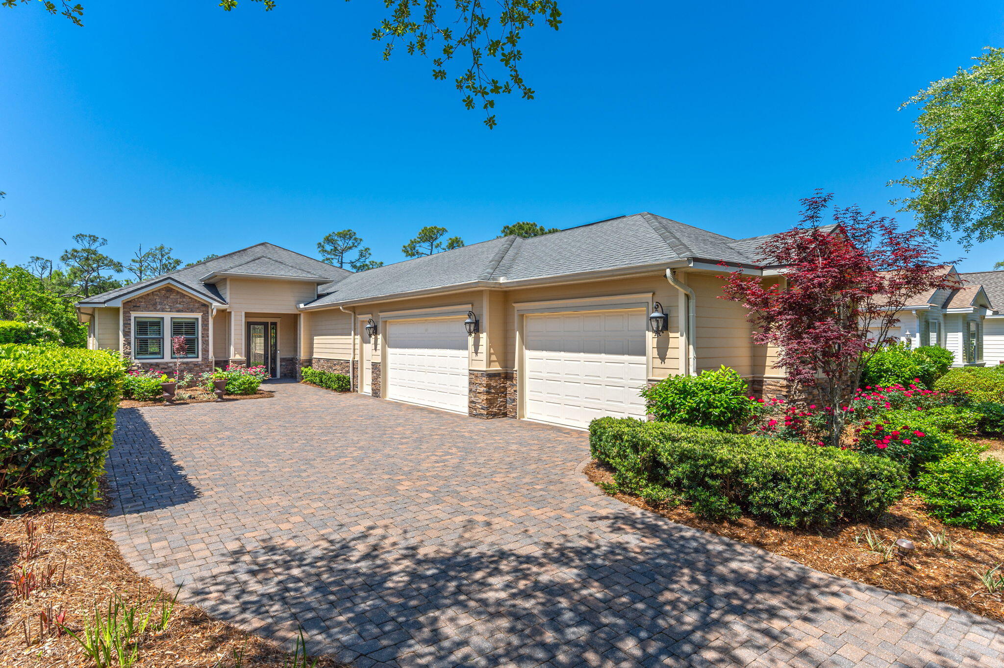 Welcome to a beautiful custom-built one level home in the coveted Kelly Plantation neighborhood. This home boasts 3,308 square feet of luxury living space. Featuring 3 bedrooms and 3 bathrooms in addition to an office and separate 4th bonus room that could be used as a 4th bedroom. Nestled on a quiet street right next to the clubhouse--This is a dream location for golf enthusiasts. Step inside to discover an impeccably designed interior, where every detail has been carefully crafted to perfection. From the spacious living areas to the gourmet kitchen equipped with top-of-the-line appliances, tons of cabinetry and two islands. This kitchen is a dream for cooking and entertaining. This home is truly immaculate and so well cared for, it looks as new as the day it was built. Constructed in 2012, every major system in this one level home is new or in like new condition with both HVAC units having been replaced, one in 2024 and the other in 2022. The tankless water heater and garage openers which were both replaced in 2024.

Friends and family will always feel welcome in this elegant home with plenty of space for entertaining flowing right out the completely screened in back patio.  The fully finished three car garage and oversized paver driveway will ensure that parking and storage will never be an issue. 
Enjoy the peacefullness of Kelly Plantation in your beautiful home or get out and indulge in the resort-style amenities that the 900 Acre homestead has to offer. Tee off at the premier golf course just at the end of the street, boasting more than 7,000 yards of contoured greens and breathtaking views of the Choctawhatchee bay. Enjoy a game of pickleball, take the little ones to the playgrounds, or work up a sweat at the fitness facilities. Afterward, unwind with a delicious meal at the clubhouse dining or take a dip in the community swimming pool.

With events and activities for every interest, Kelly Plantation truly offers the epitome of luxury living. Don't miss your chance to own a piece of this exclusive paradise tucked behind the gates yet in the heart of Destin - schedule your private showing today and experience the lifestyle you deserve!
