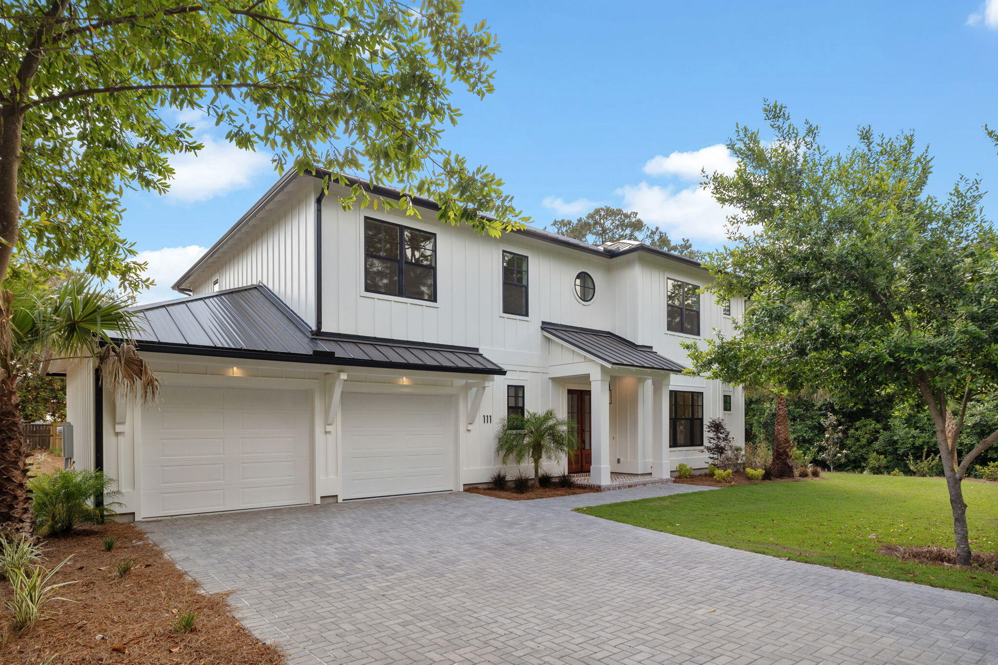 Introducing a masterfully designed new construction residence in the heart of Dune Allen, where timeless architecture meets modern coastal luxury. This two-story, five-bedroom estate spans 3,472 square feet of refined living space, meticulously crafted for both comfort and elegance. From the moment you enter, soaring 10-foot ceilings and sun-washed interiors set a serene tone, while the open floor plan effortlessly blends formal and informal living spaces. At the heart of the home is a chef's kitchen tailored for both daily living and grand entertainingcomplete with Sub-Zero and Wolf appliances, quartzite countertops, a full-height slab backsplash, and an expansive island. The adjoining living area, anchored by a wood-burning fireplace with a gas log lighter, transitions seamlessly to a generous covered lanai.

Outside, a private saltwater pool and spa create a true resort-style retreat. Designed with relaxation and functionality in mind, the outdoor space features gas heating, iAquaLink automation, and a poolside control switch for spa and lightingelevating every moment spent outdoors.

The layout offers exceptional flexibility and privacy, with dual primary suitesone on each leveleach appointed with luxurious en-suite baths and spacious walk-in closets. A bunk room, two additional guest bedrooms, and a second-floor sitting area ensure ample space for family and visitors. Extensive sound insulation around all bedrooms and baths enhances the home's tranquil ambiance.

Built for longevity and efficiency, the residence features 2x6 exterior walls with spray foam insulation, dual 2.5-ton heat pumps with 15.2 SEER2 ratings, two Navien tankless gas water heaters, and impact-rated MI windows and PGT sliding glass doors. A transfer switch has been installed for generator readiness, and the 1" standing seam metal roof by McElroy Metalpaired with peel-and-stick underlaymentoffers superior durability.

Additional features include a central vacuum system, centralized AV wiring, and a garage fully insulated and prepped for a mini-split system, television, refrigerator with water line, and commercial-grade ice maker. The property also includes an irrigation system with a dedicated well and pump, and a recorded county stormwater plan that conveys with the home.

Located just minutes from the Gulf and surrounded by the natural beauty of Scenic Highway 30A, this home is more than a residenceit is a rare opportunity to experience elevated coastal living in one of Florida's most coveted beachside communities.

Please contact us for detailed rental projections and a full cost-to-own analysis.