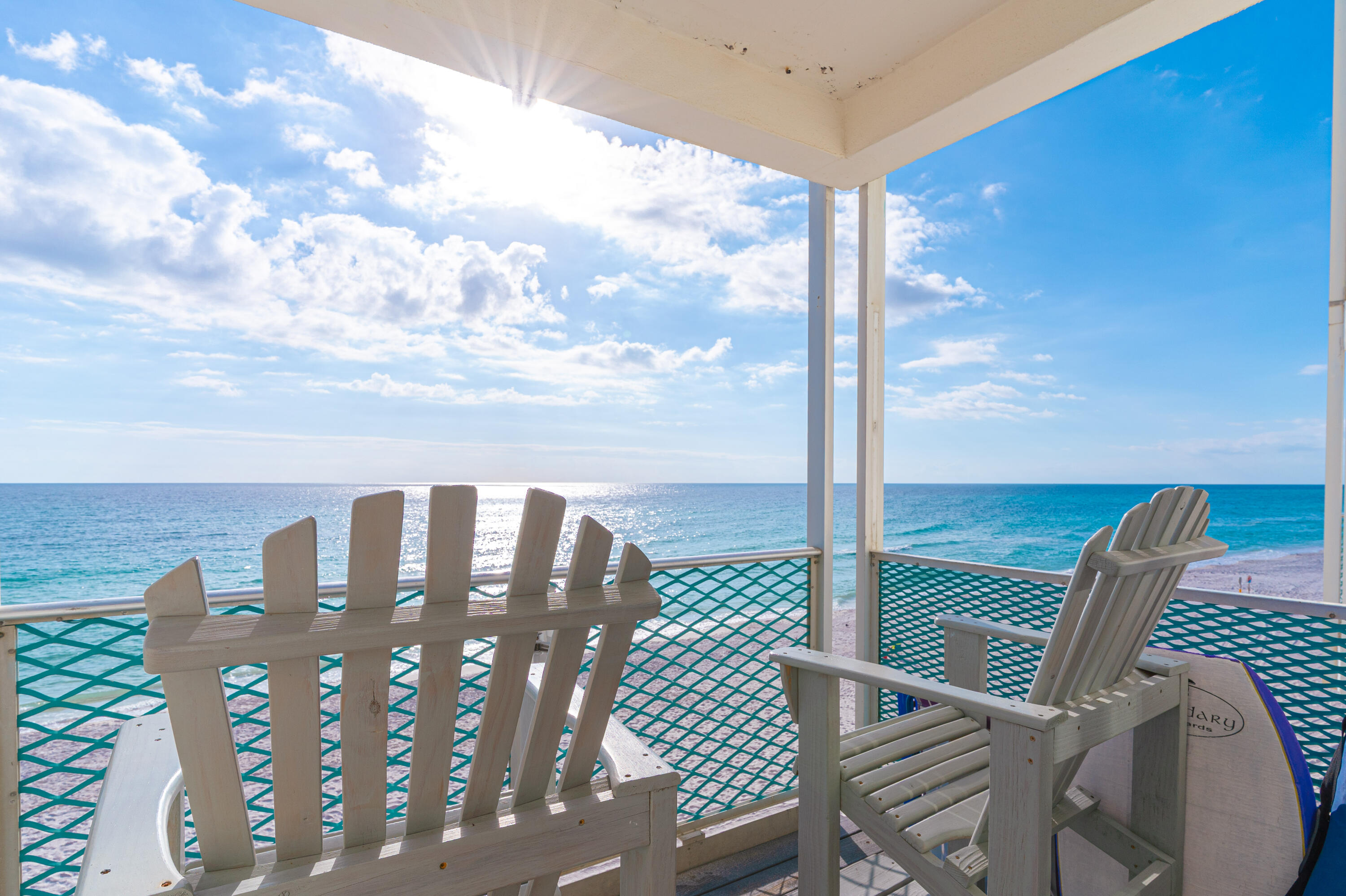 RARE Gulf-Front Balcony Unit! It doesn't get any closer to the water than this! This is not a side view; this is one of only six direct Gulf-front units in the entire Fontainebleau Terrace. Unit 218 offers a truly unique, 2nd floor private balcony perched directly above the sugar-white sands and delivers breathtaking, unobstructed views of the Emerald waters. The seller's family has enjoyed this particular unit for over 25 years. This turnkey studio is an ideal personal getaway or a lucrative income-producing investment as a short-term rental. It is currently on a rental management program and a new buyer could continue making rental income right away by continuing current bookings. The unit features gorgeous coastal updates and furnishings. Enjoy the shiplap walls, plantation shutters, plenty of seating, a kitchenette area, and a tiled shower. Located in the sought-after central area of Panama City Beach, the complex borders the private access Bid-A-Wee Beach, which helps keep the beach less crowded than other areas of PCB. Additionally, Fontainebleau owns the parking lot across the street for even more convenience during the busy season. That's prime PCB land!

Enjoy the ultimate convenience with an all-inclusive monthly HOA fee that covers all utilities, including electric, Wi-Fi, water, garbage, and security. Fontainebleau Terrace is a beloved PCB co-op that has undergone extensive recent renovations AND has passed its Milestone Inspection for peace of mind. Enjoy amenities including a beachfront pool, private beach access, on-site laundry, and covered beachfront pavilion. There's also an owner's lounge with a game room and fitness center undergoing renovations. As a significant bonus, the seller is willing to pay the remaining special assessment balance (~8k) with an acceptable offer.

Just over a mile from the vibrant Pier Park hotspot, TopGolf, and countless dining options, this is your chance to have a rare piece of paradise. Direct-front units like this seldom come on the market at this price point. A video tour is available. Schedule your showing today!