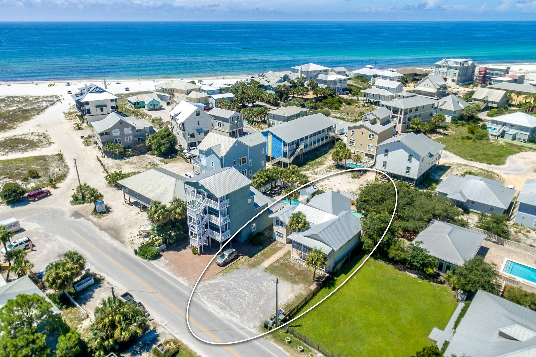 Awesome location in Grayton Beach! This 9 bedroom, 8 bath house, with a separate apartment, is close to the beach and the restaurants and shops in Grayton. Come in from the beach and take a dip in the private pool, then walk across the street to Chiringos for dinner. This home is perfect for a large family gathering or rental property.
All measurement and information is believed to be accurate but should be verified.