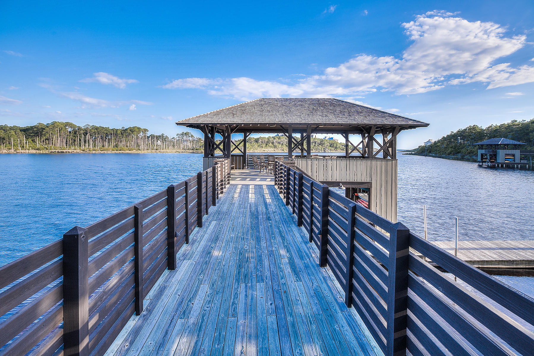 Just south of Scenic 30A in the gated community of Draper Lake Coastal Village, this almost quarter-acre lakefront lot sits near a scenic path tracing the shoreline of Draper Lake. Surrounded to the north and west by a conservation easement (a wooded greenbelt area) Bordered by lake, park, and preserve offering significant privacy this is the largest, most private wooded lot in the community at .24 acre. Over 30 feet above sea level. Nestled along one of Northwest Florida's pristine coastal dune lakes it is at one with nature yet close to first class restaurants and Gulf Place Town Center. Draper Lake Coastal Village is a 28-acre neighborhood, developed by Duany Plater-Zyberk & Company who also designed the acclaimed communities of Seaside and Rosemary Beach. Home plans by T S Adams Studios Architects, Inc. depict a bespoke 3,958 square foot home and carriage house with four bedrooms and four-and-one-half bathrooms. Imagine waking up to a serene view each morning from the lakefront master bedroom with his and hers closets. Screened outdoor living and dining areas allow you to enjoy views of this protected ecosystem harboring unique vegetation and wildlife in a peaceful, unspoiled environment. A winding path leads from the auto court to the front door through the sizable front yard. The second floor finds a media room flanked by two guest suites. Above the two-car garage is a one-bedroom carriage house with separate living room and kitchen - ideal for guests and independent family members. Neighborhood amenities on both gated peninsulas are within easy reach. Take a morning stroll to the nearby pool overlooked by a pavilion with outdoor fireplace. After an invigorating swim, relax in the sun on the comfortable, high quality outdoor furniture. Over the bridge is the 40-foot observation tower capturing panoramic views that include the Gulf of Mexico. Stow your stand-up paddle boards at one of two boat houses on Draper Lake, conveniently ready to launch onto the calm brackish waters. Paddle to the outflow of the lake which occasionally breaches the white sand beach to meet the gulf. If you fancy a day at the beach, there's a private rest facility with golf cart parking, reserved exclusively for Draper Lake owners, just yards away from beach access.