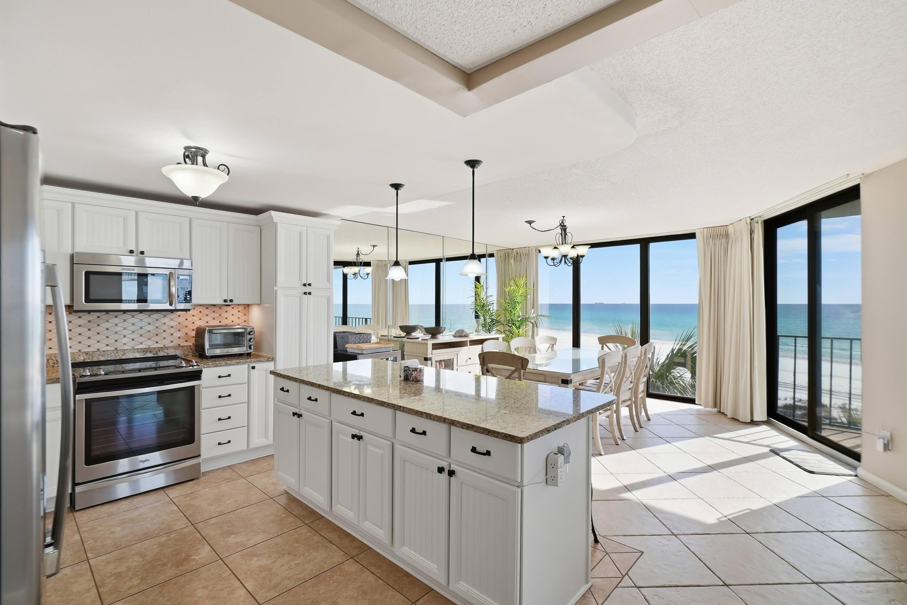 Welcome to Edgewater 212, a beautifully renovated and highly sought-after west-facing corner unit in Tower II. It's the only one of its kind on the market and has huge rental potential! This unique 3-bedroom, 3-full bathroom condo features an impressive wraparound balcony with sweeping views of the Gulf of Mexico. Relax as the sun sinks into the emerald waters from your own private oasis. Enjoy those gorgeous views with second floor convenience, using either the elevator or the stairs for easy access. 

This unit has been cherished as a home in recent years, offering savvy investors the perfect combination: the pristine condition of a non-rental with the revenue potential of a powerhouse investment. Comparable 3bd/3ba Edgewater corner units are proven RENTAL MACHINES; some grossing over $80k annually. Unit 212 is ready to join their ranks and perform immediately without the typical wear and tear found in other units. The interior has been fully upgraded - featuring beautiful granite countertops, updated cabinetry, and renovated bathrooms with modern vanities and showers. There is no carpet anywhere! The flooring has been updated throughout for a clean, coastal look. The HVAC and electric panel were both replaced in 2023 and the water heater is 2020. The residence comes fully furnished and is ready for immediate enjoyment. 

Tower II is the building to the west of the grand lagoon pool and is situated closer to the Gulf, which helps provide even more serenity and sounds of waves hitting the sand. Edgewater Beach & Golf Resort is the premier vacation destination in Panama City Beach - offering unparalleled amenities along the Emerald Coast. No other complex comes close. Guests return year after year for everything it offers. Plus, the HOA has completed all required inspections and was recently awarded a large insurance payout. The seller has been very happy with the HOA, the HOA board, and their own personal experience at the resort. No special assessments are pending! The exclusive and extensive amenities include the HUGE Gulf-front lagoon pool, numerous heated pools, and multiple hot tubs. Enjoy direct beachfront access with an on-site restaurant and bar, a pizza café, ice cream, arcade, and other retail shops right on the property. Stay active in the large fitness center, check out the pickleball, tennis, and shuffleboard courts, play a round on the golf course, or have fun on the splash pad - this resort has options for everyone. Outside the guarded security gates you'll find a variety of dining options, from NY-style pizza to upscale seafood, plus a myriad of other tourist attractions. 

With its immaculate condition, high-income potential, and unbeatable price, Unit 212 is a rare find. Schedule your showing today! A video tour is also available