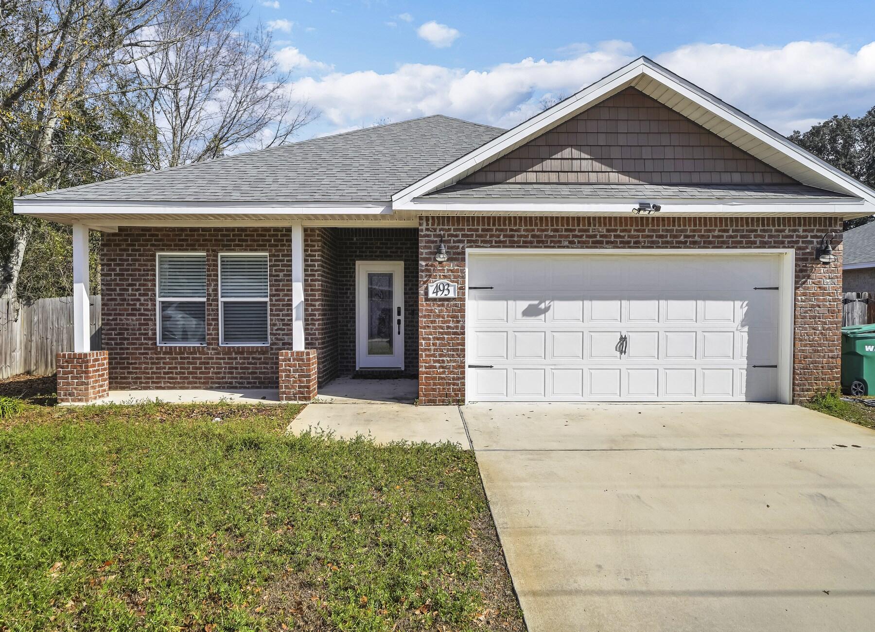 AVAILABLE JULY 1! Welcome to 493 Aleta Avenue in Mary Esther, FL, nestled in the heart of the beautiful Emerald Coast. This 2018 all-brick home offers low maintenance living and a prime location just minutes from Hurlburt Field Air Force Base, providing convenience for military personnel and their families. But the perks don't stop there - with this ideal location, you have the luxury of choosing between the vibrant boardwalk activities of Okaloosa Island in Fort Walton Beach or the serene shores of Navarre Beach. Whether you're seeking excitement or relaxation, this home truly offers the best of both worlds. All applicants are required to complete an application on https://onefamilypropertyservices.petscreening.com/
regardless of if they own a pet or not. Applicants with an ESA are also required to complete the application.

** Fees Required once an application is approved include, but may not be limited to: Security Deposit, Non-Refundable Fees (cleaning and rekey), $20 Certified Mail Fee, and Pet Fees (when applicable).