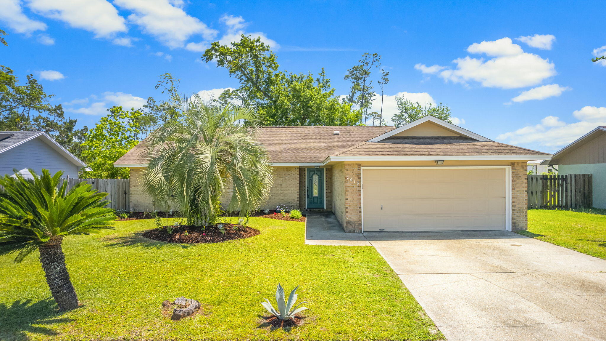 NO HOA! NO FLOOD INSURANCE REQUIRED! Charming 3-Bedroom, 2-Bath Brick Home in Desirable Lynn Haven 
Welcome to your dream home! This beautifully updated 3-bedroom, 2-bathroom brick residence offers a perfect blend of modern amenities and classic charm, located in the heart of Lynn Haven. Featuring an open-concept layout, this home is designed for comfortable living and easy entertaining.
Spacious, Open Floor Plan 
 
As you enter, you'll be greeted by a large family room with vaulted ceilings enhanced by custom wood beams. The open design flows seamlessly into the remodeled kitchen and separate dining area, creating an ideal space for both family time and entertaining guests. Kitchen - The heart of this home is the chef-inspired kitchen, complete with solid wood, soft-close cabinetry, custom under-cabinet lighting, a stylish tiled backsplash, and sleek granite countertops. Enjoy cooking with high-end finishes, including a double sink, new stainless refrigerator, and a custom-built pantry. A breakfast bar offers the perfect spot for casual dining or morning coffee.
Private, Fenced Backyard  - The expansive, privacy fenced backyard offers plenty of room for outdoor activities, gardening, or simply relaxing in the peaceful surroundings.
Master Bedroom - Retreat to the spacious primary bedroom, which easily accommodates a king-size bed. The highlight is the custom walk-in closet, offering ample storage. The attached ensuite bathroom is a true spa-like experience, with built-in cabinetry, a beautifully tiled shower, new granite countertops, and a heated, lighted mirror that adds a touch of luxury.
Stylish Secondary Bedrooms & Bathrooms  - The two additional bedrooms are equally impressive, featuring custom closets and brand-new plush carpeting. Both bathrooms have been tastefully remodeled, with the secondary bath offering a tiled tub/shower combo, new sink, and granite countertops.

Upgraded Systems & Finishes - This home has been thoughtfully updated with new windows, doors, fixtures, and laminate plank flooring throughout. The electrical and plumbing systems have been fully updated. Additional updates include a 2019 tankless water heater, a 2016 A/C unit, and a 2015 roof.
Convenient Location - (Located in the desirable City of Lynn Haven just minutes from local amenities, parks, and schools, this home combines comfort, style, and conveniencemaking it the perfect place to call your own.
Showings occur on Wednesday, Friday and Saturday. 
Please verify measurements and important details