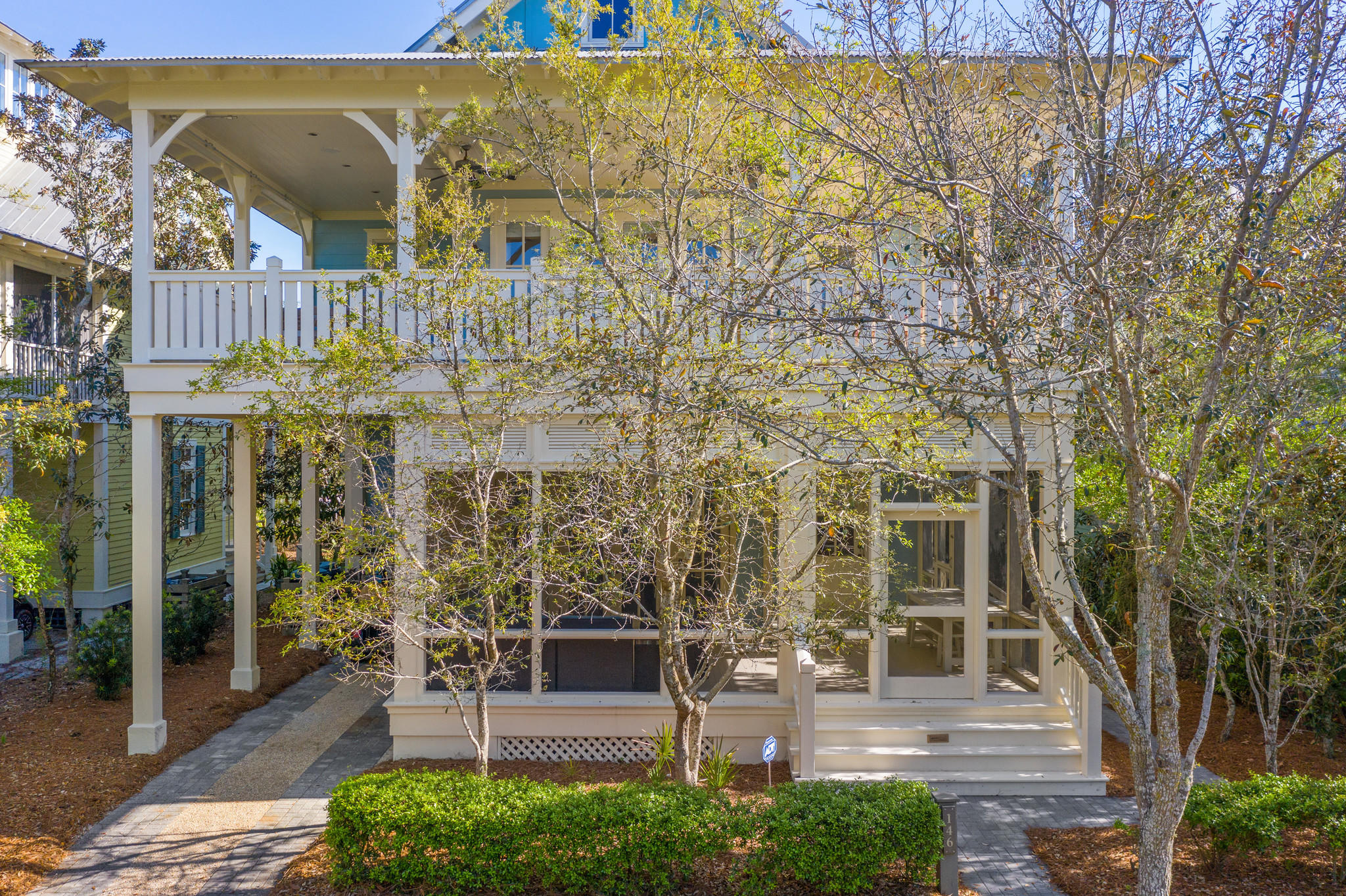 BEST LOCATION IN WATERCOLOR! Two blocks from the beach on a quiet street, overlooking tree-lined streets of Seaside, and a 360 view of Watercolor, Seaside, and most importantly, expansive views of the GULF! Featuring 5 bedrooms, 5 1/2 baths, a media room, an office, coffee/wet bar, and multiple large and cozy porches, a private back deck with gas fire pit and grill, and THE ultimate ROOF TOP PATIO perfect for sunrise, sunset parties and everything in between.  Watch boats come in, fireworks all the way from PCB to Destin....the VIEW is THAT spectacular.  One of the highest rooftops in all of Seaside or Watercolor! This house has never been rented, one owner, however, the rental properties on this street command some of the highest rents in Watercolor. This home comes furnished (See list of Exclusions), all the interiors are new and pristine! The interiors were designed by Beau Interiors. The kitchen is a masterpiece, with a commercial size Subzero frig, Wolf cooktop and oven, and island that seats 7. The cabinets are custom-made in England by Smallbone of England. Both the living and dining spaces are large and accommodate a crowd. There is a downstairs king size bedroom and bath, large laundry room. New Pella windows, renovations to the Kitchen & Baths and flooring in 2019,  HVAC replaced in 2019 and more!  Buyer to verify all data and dimensions.