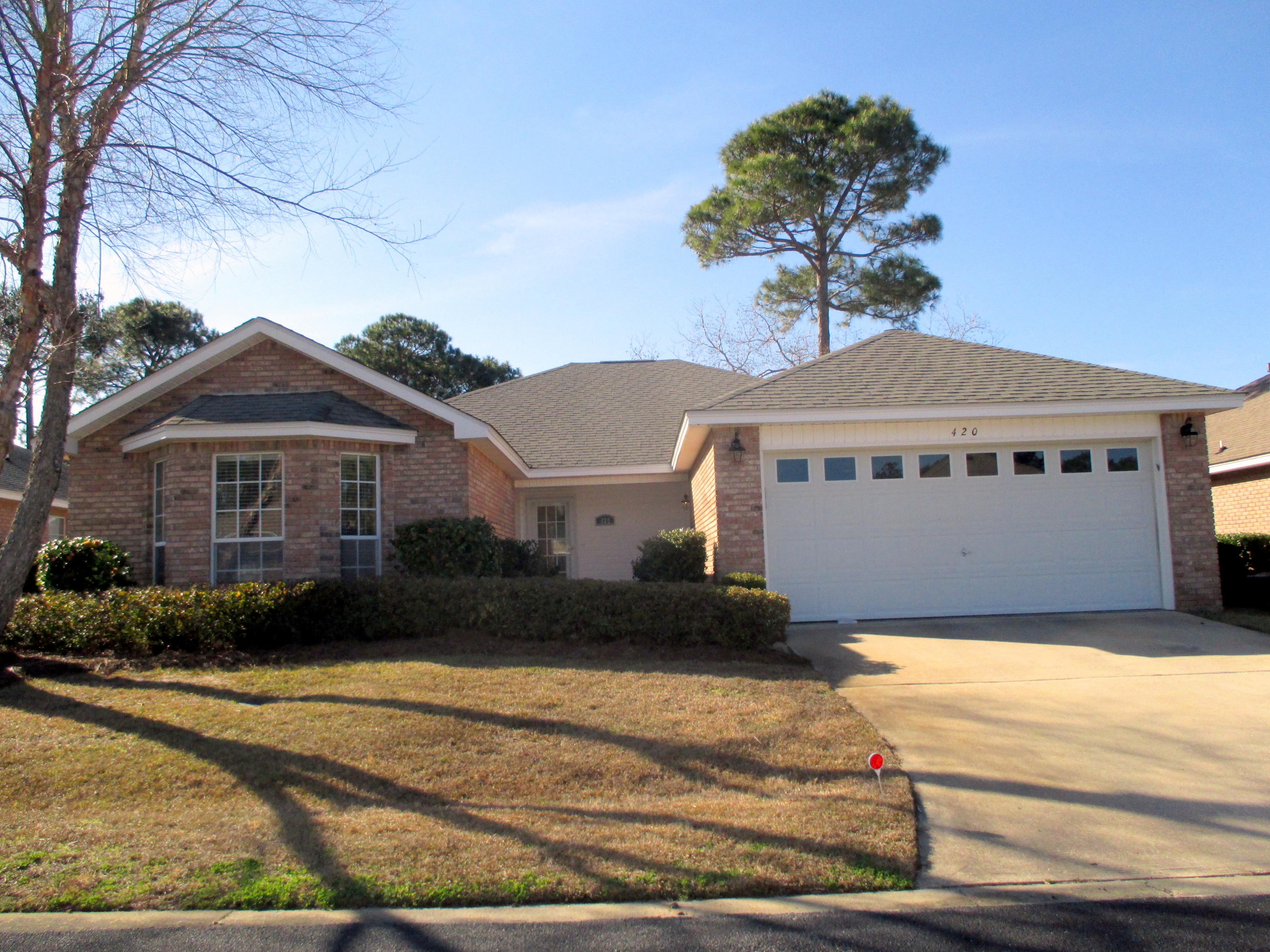 AVAILABLE 12/1/2016. RARE RENTAL in the sought-after neighborhood of TreeTops in Bayside. A beautifully renovated home with Open Floor Plan, Split bedroom design, Decortative Fireplace, Washer & Dryer, Large breakfast bar, Granite Counters in Kitchen & Baths, Stainless Appliances, Master Suite with trayed ceilings & ensuite bath with double sinks, soaking tub and separate shower. Large bedrooms, huge screened porch and double car garage. Access to Bayside Community pool, tennis court, park and deeded bay access. Water, Trash, Pest Control, Lawn Care & Association Dues included. Unfurnished. Tenant pays required credit/back ground check. References required including last landlord. Refundable Security Deposit & Departure Cleaning $2150.00 total. Non-aggressive breed dogs considered by owner