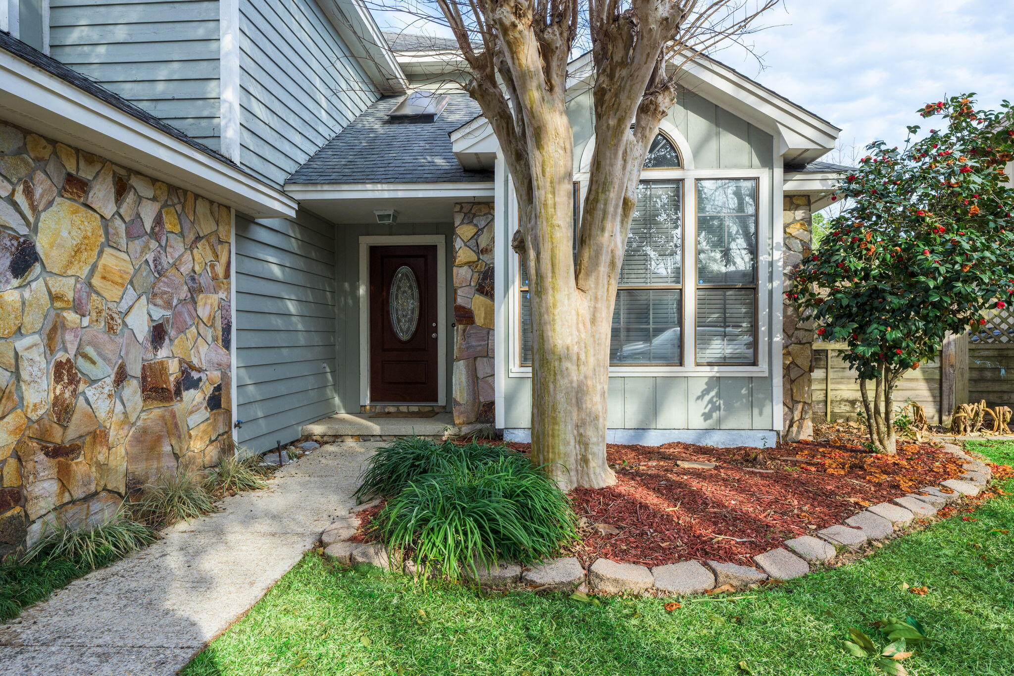 **Assumable Info: 2.25% Pymt $2,087.88.Solar Panels free and clear. 
Welcome to 1819 Scirocco Loop, Fort Walton Beach, FL 32547, nestled in the serene private community of Crosswinds. This elegant, updated 3 Bed, 2.5 Bath home offers a perfect blend of modern amenities and classic charm, now enhanced with paid-off solar panels for energy efficiency and cost savings. Located just a short drive from Eglin Air Force Base and Hurlburt Field, this home is perfect for military personnel seeking convenience and comfort. Additionally, the proximity to major box stores ensures that all your shopping needs are met with ease. One of the standout features of Crosswinds is its low HOA fees, which help maintain the common areas. The community itself is approximately a mile loop, providing a fantastic environment for exercising and dog walking close to home.  Outdoor enthusiasts will appreciate the nearby Bernie R Lefebvre Aquatic Center, offering community indoor swimming, as well as pickleball courts, golf courses, and the mountain biking and hiking trails of Ranger Road. For road bikers, Ranger Road offers a limited-traffic paved route, perfect for a peaceful ride. Additionally, a skeet shooting range is available for those who enjoy the sport. As you step into this beautiful home, you'll be greeted by abundant natural light and lofty ceilings that create a seamless transition into the open living space. To your right, through French doors, is a charming office/sitting room adorned with chair rail, wainscoting, and windows that overlook a picturesque magnolia tree. The foyer boasts a cathedral ceiling crowned with a triangular window, drawing you further into the tiled living area, complete with a cozy gas fireplace. The dining room features a sliding glass door and a windowed wall with three banks of windows, offering a view of the back patio and fenced yard. The open layout between the living area, dining room, and kitchen enhances the spacious feel of the home. The kitchen is well-designed, featuring a built-in desk, breakfast bar, and black granite countertops that contrast beautifully with the stark white cabinets. Stainless-steel Maytag and Kenmore appliances add to the clean, modern appeal. Upstairs, the master bedroom is a true retreat, featuring a tray ceiling with cove lighting, a full bath with double vanity, jet tub, standup shower, and a pocket door leading to a walk-in closet. The two additional bedrooms down the hall boast high ceilings and large windows, with easy access to the full bath in the hall. Tucked away 1819 Scirocco Loop in Crosswinds is a special location in Fort Walton Beach.