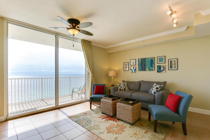 Beach living at its finest in the perennial favorite beach property, Tidewater! - which offers some of the BEST rental income potential anywhere on the beach! This is an amazing price for a beautifully furnished, gulf front condo. This 1 Bed, 2 Bath (Type H; 934sqft) floor plan lives large with 9ft ceilings and offers everyone plenty of room. Perfect mid-stack elevation  high enough to get away from road noise but low enough to hear the waves! Large living room and kitchen area overlook the gulf. The unit is extremely clean and has all of the extras such as slab granite counters, tiled flooring in living area, & upgraded full sized washer and dryer!. Tidewater Beach may be the best opportunity for buyers on the beach! Tidewater has one of the deepest amenity packages of any development
