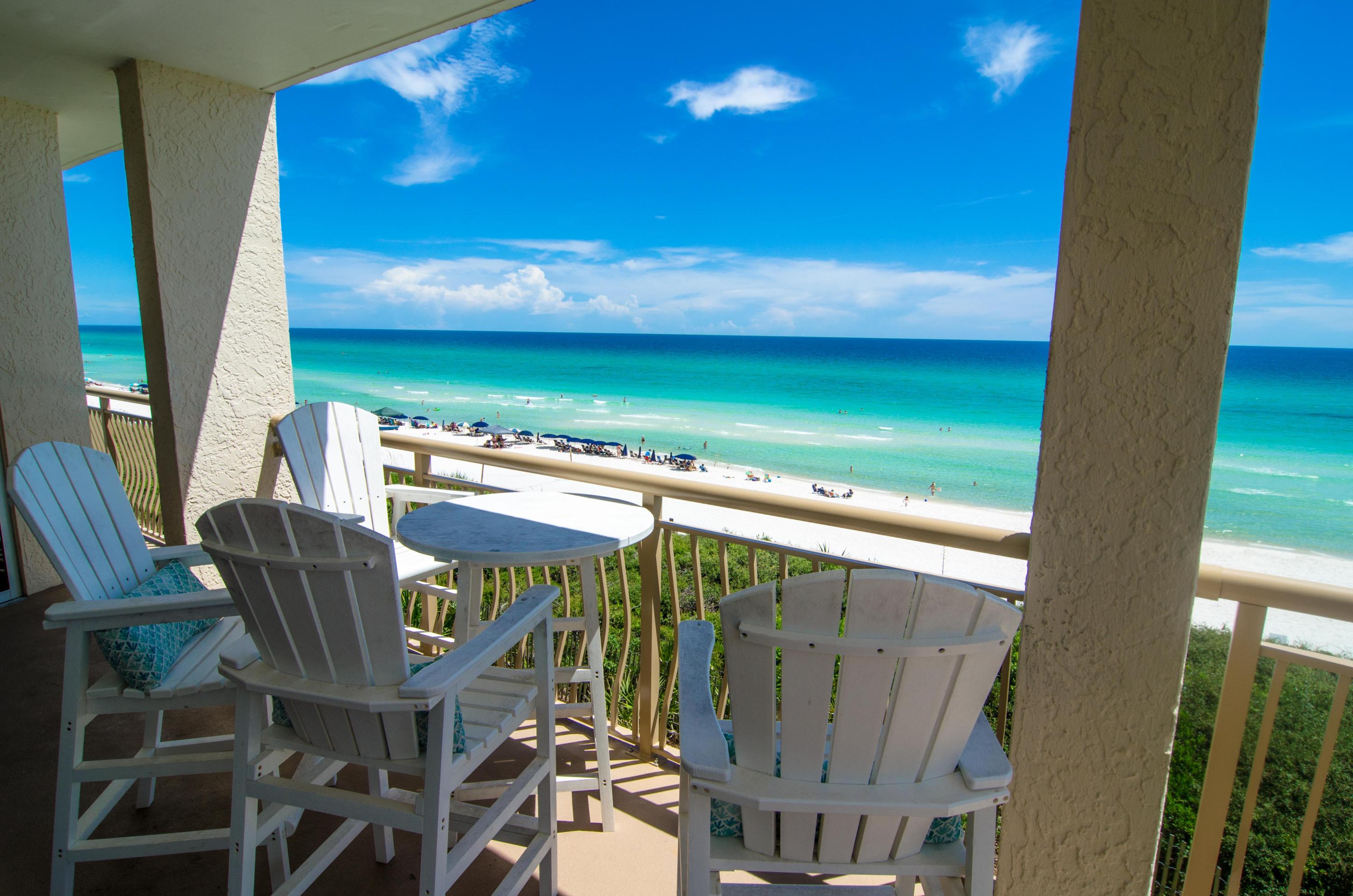 This High Pointe Resort condo sits in one of the coveted gulf front buildings on the far West end making this property the thing of which dreams are made! 1,850 square feet of seaside luxury with a second floor location on the famed beaches of 30-A which conjures up images of sun-splashed days of swimming, biking and relaxing. Expansive Gulf views at nearly every window along with a gorgeous wrap around balcony provide the ultimate alfresco living and entertaining environment! This unit is situated perfectly as a CORNER unit leaving only one neighbor to the left of you and endless views of the emerald waters of the Gulf of Mexico. An open floor plan allows for fabulous Gulf and sunset views from balcony, living room, dining room, kitchen, & master suite. This unit has tile in all main areas and is beautifully decorated for easy beach living.