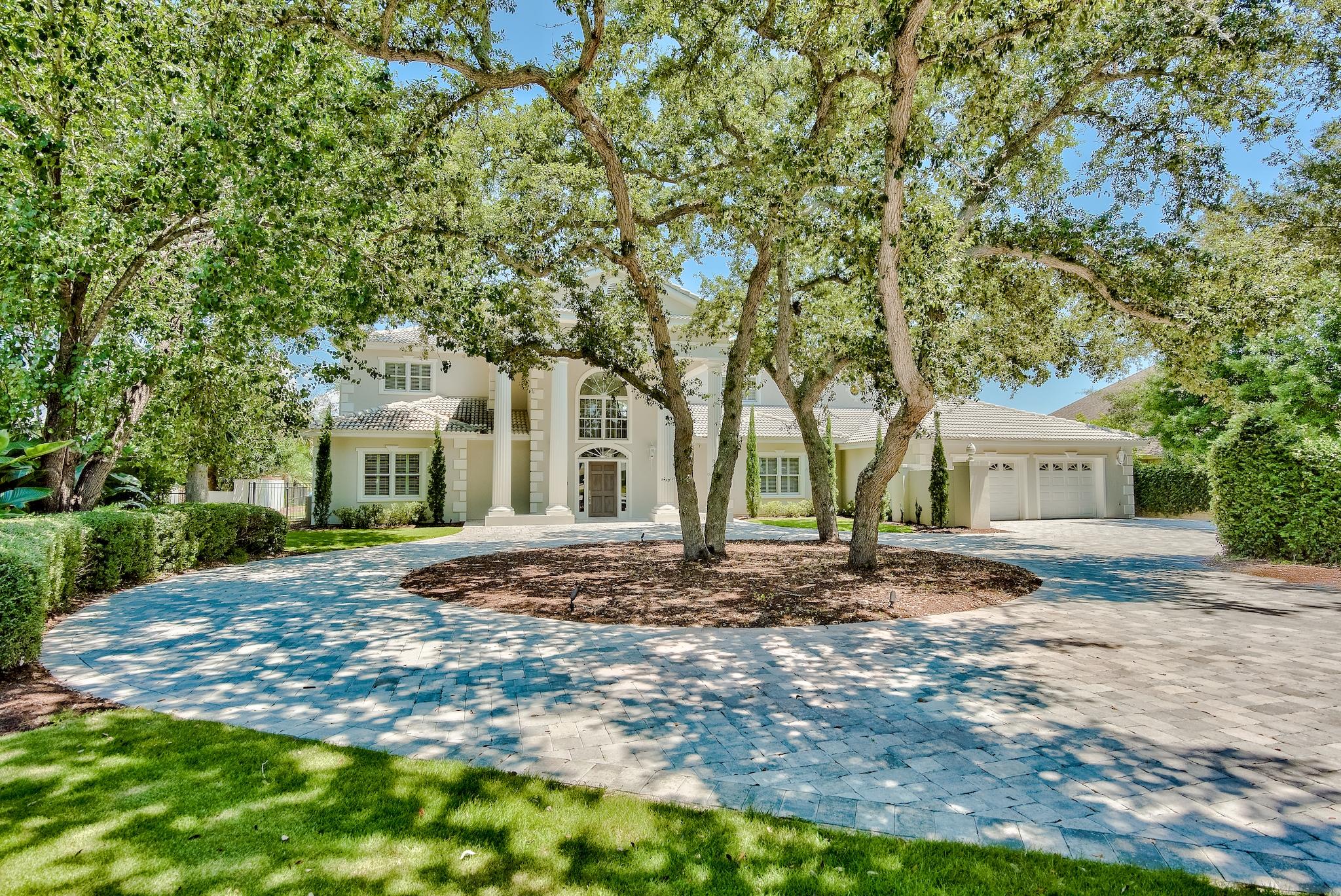 Majestic estate home on coveted Indian Bayou! This luxurious, custom-designed home with 140 feet on deep water Indian Bayou sits directly across from Choctawhatchee Bay. Spanning 4,624 SF, this magnificent waterfront residence is graced by soaring ceilings and wall-to-wall palladium windows creating a unique haven for gazing at the bayou and the bay. The grand entryway draws you into a stunning great room made for entertaining. The 2-story great room with French doors to the rear patio and pool is the dramatic focal point of the main level and features beautiful tile floors, columns, built-ins, fireplace and wet bar. The entertaining area continues onto a grand, covered and open patio in the back yard that leads out to the newly-built dock. Owner has made over $700,000 in renovations since late 2017, including new kitchen, appliances, wet bar, HVAC systems, floors, bathrooms, concrete paver drive and motor court, pool, spa, travertine patio and pool deck, landscaping, irrigation (on well), landscape lighting, vinyl seawall, dock, and 10,000# boat lift, (2) jet ski lifts and a swimming platform. Dock accommodates up to an 80' boat in one slip and up to a 45' boat in the other slip. Selling furnished.