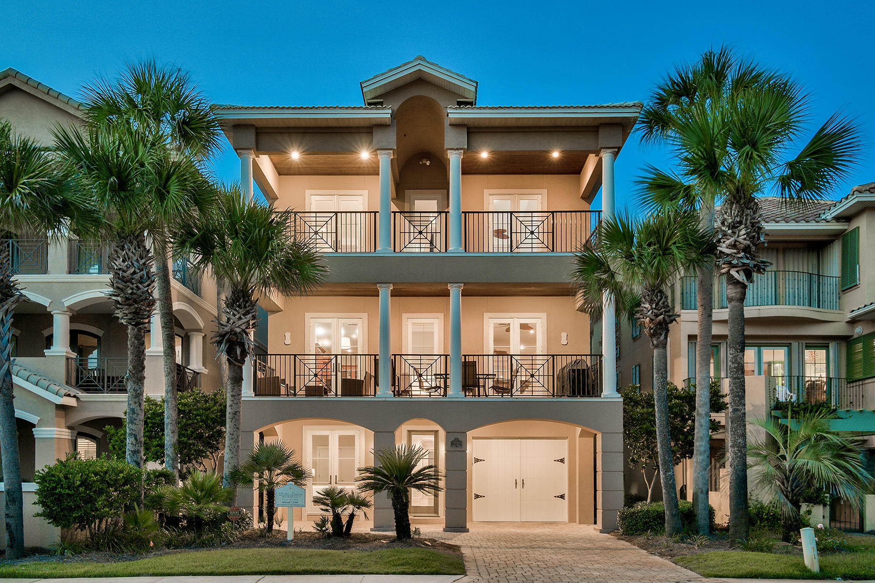 Spacious coastal retreat prominently located just one tier off the Gulf of Mexico in the pristine gated neighborhood of Destiny by the Sea. This second row home, Playa Del Mar, is steps away from sugar white sand beaches and a short drive to all the entertainment Destin has to offer. Optimally set up for rental opportunity, this 5 bedroom, 5.5 bath residence features +$180,000 in projected gross annual rental revenue highlighted by over 4,700 sq. ft. of living space including notable features such as two gas fireplaces, state-of-the-art appliances, fully loaded wet bar and a private elevator. There is exceptional flex space including an over sized garage, spacious walk-in closets and a large office. Destiny by the Sea features 3,000' of private deeded beach access as well as a community pool, an exclusive clubhouse and 24-hour security. Residents can enjoy all of the nearby shopping and dining, while embracing the beach lifestyle.