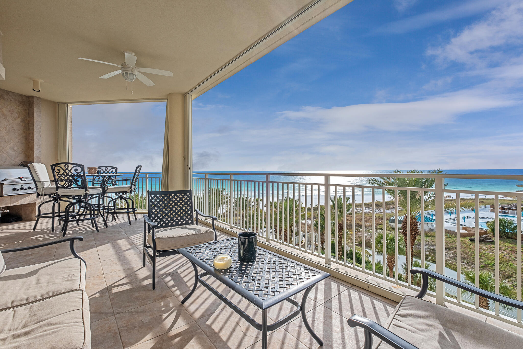 Welcome to the epitome of coastal luxury living in the South Tower of Grand Dunes.   A private and gated rental-restricted community offering its owners the benefit of secured garage parking, security-controlled elevators, a heated pool, 24-hour security, and gorgeous beaches. 
This villa has the luxury of an open and bright floorplan with tons of natural light and breathtaking views, three spacious bedrooms, three full baths, a large open family room, a fully equipped gourmet kitchen with custom cabinets, double ovens, and an ice maker.  The owner's suite master bath has dual vanities, a jetted tub, and a large walk-in steam shower. The spacious balcony, equipped with a stainless steel gas grill and storm shutters, has gorgeous views overlooking the white-sand beaches of the Emerald Coast. Call today for your private showing!