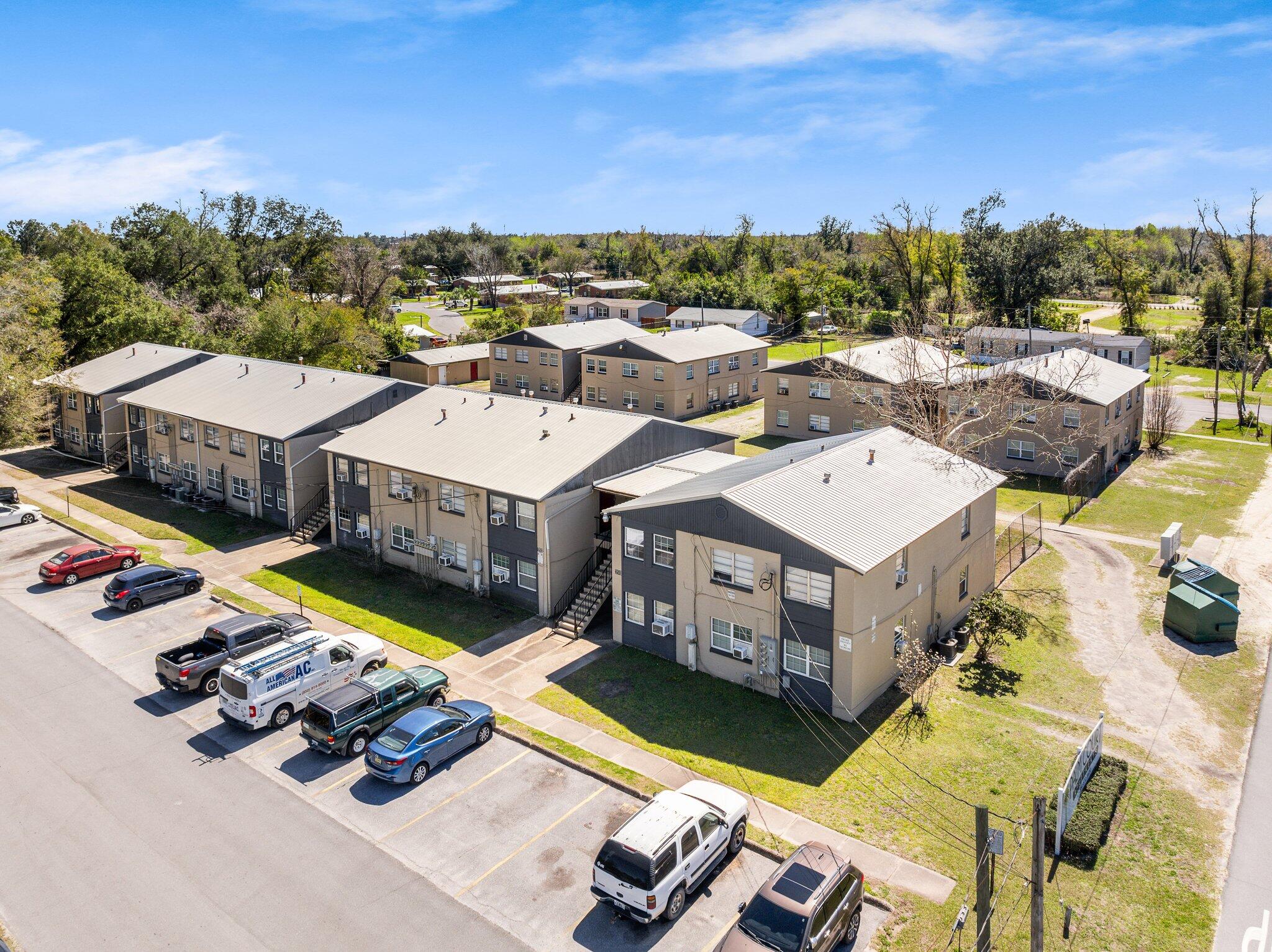 This 50-unit garden-style community delivers strong fundamentals and consistent performance, supported by a diverse unit mix of 8 one-bed, 20 two-bed, 12 three-bed, and 10 four-bed units. With 42 units renovated since 2020—featuring updated flooring, fresh paint, windows, and fixtures—the property offers modern appeal and reduced turnover risk. Additional income is generated through an on-site laundry facility, and a separate office building with storage provides valuable operational flexibility. Major capital improvements include new metal roofs, upgraded electrical panels, and multiple HVAC and water-heater replacements, minimizing near-term CapEx exposure.  Steady occupancy and an assumable $4.57M, 3.75% fixed-rate non-recourse loan enhance the investment's strength in today's lending environment. Positioned near major retailers, schools, employment centers, and within minutes of Panama City Beach, the property sits in a high-demand rental corridor with long-term growth potential. A recent price adjustment further improves the opportunity for investors seeking stability and upside.
