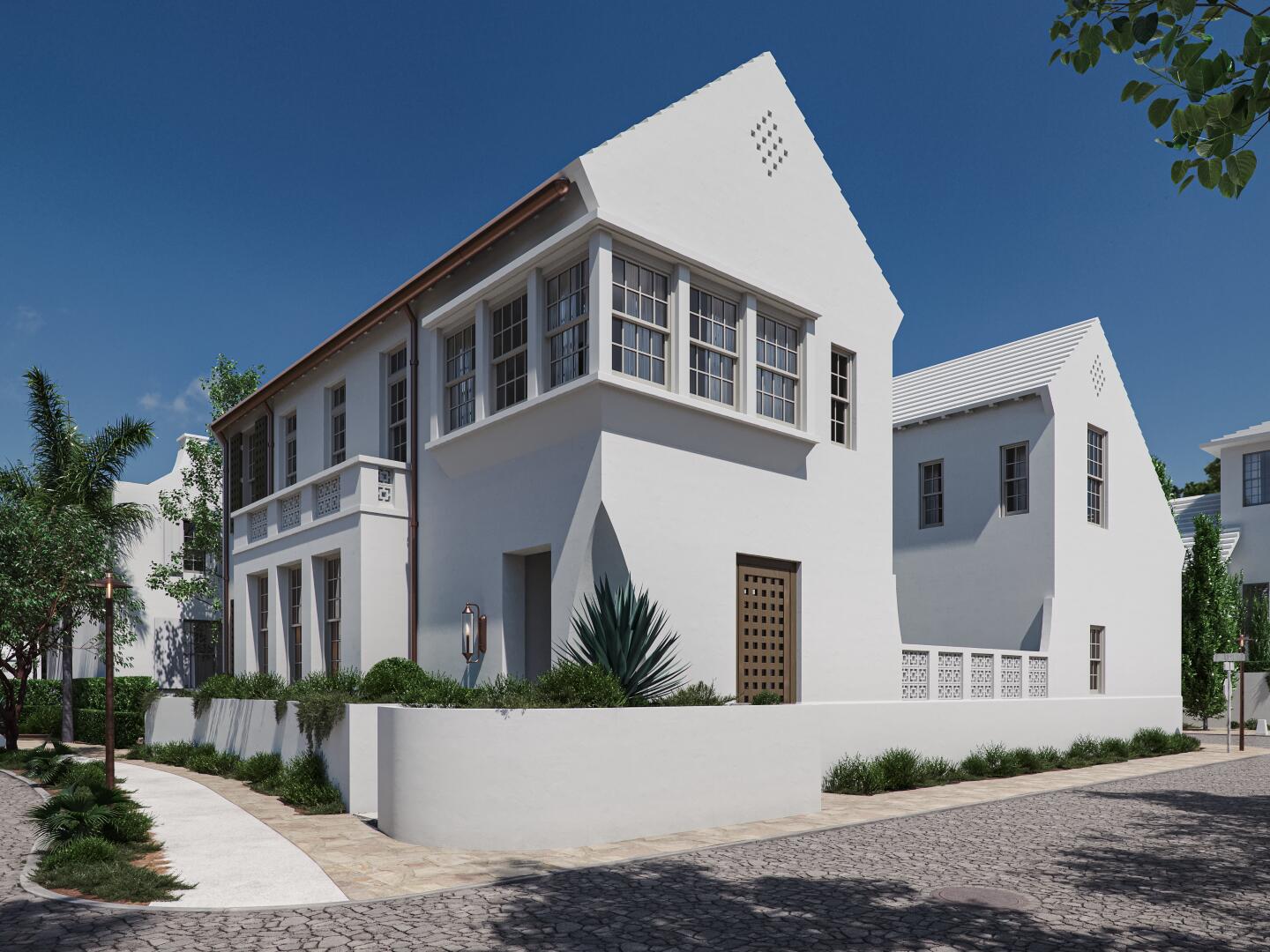 GG19 CONVEYS WITH PLANS IN FINAL APPROVAL. Ready to build your dream home in Alys Beach? The hard work is done! Full architectural, landscape and structural plans are included in the sale. Purchasing this lot on the cusp of approval saves you hundreds of thousands in cost and over a year of time!
This exquisite standalone home by Matthew Savoie features 6 bedrooms and 6.5 baths, with a unique second-story layout grandfathered in, allowing extra square footage before building codes changed.  With a 2-car garage and three sides of light, the property boasts approximately 4,181 square feet of living space. It's conveniently located across from a pristine nature preserve in Phase 4, in close proximity to the new Silva Pool and restaurant amenity.