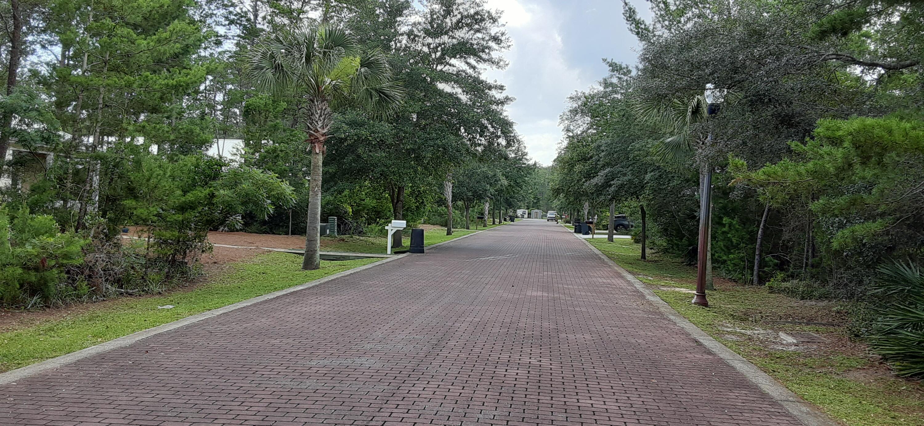 What a gorgeous corner lot with tap fees paid(8,000.00).  It has the advantage of frontage on two sides.  Wouldn't it be great to build a home with a long wrap around porch offering the ultimate in privacy with a nature preserve behind the lot!  There is no build out time. This charming ''at home location,'' offers a red brick simulated stamped roadway, community of palm trees and  oak lined streets, fishing pier, community swimming pool,  boat launch and a bay front park.  Beach is close by  approximately just  5 minutes from Grayton Beach   Beautiful wooded lot. Grayton Bayou CC&R's require a Florida Cottage style home with a minimum of 1600 square feet.  Drive by and call me!