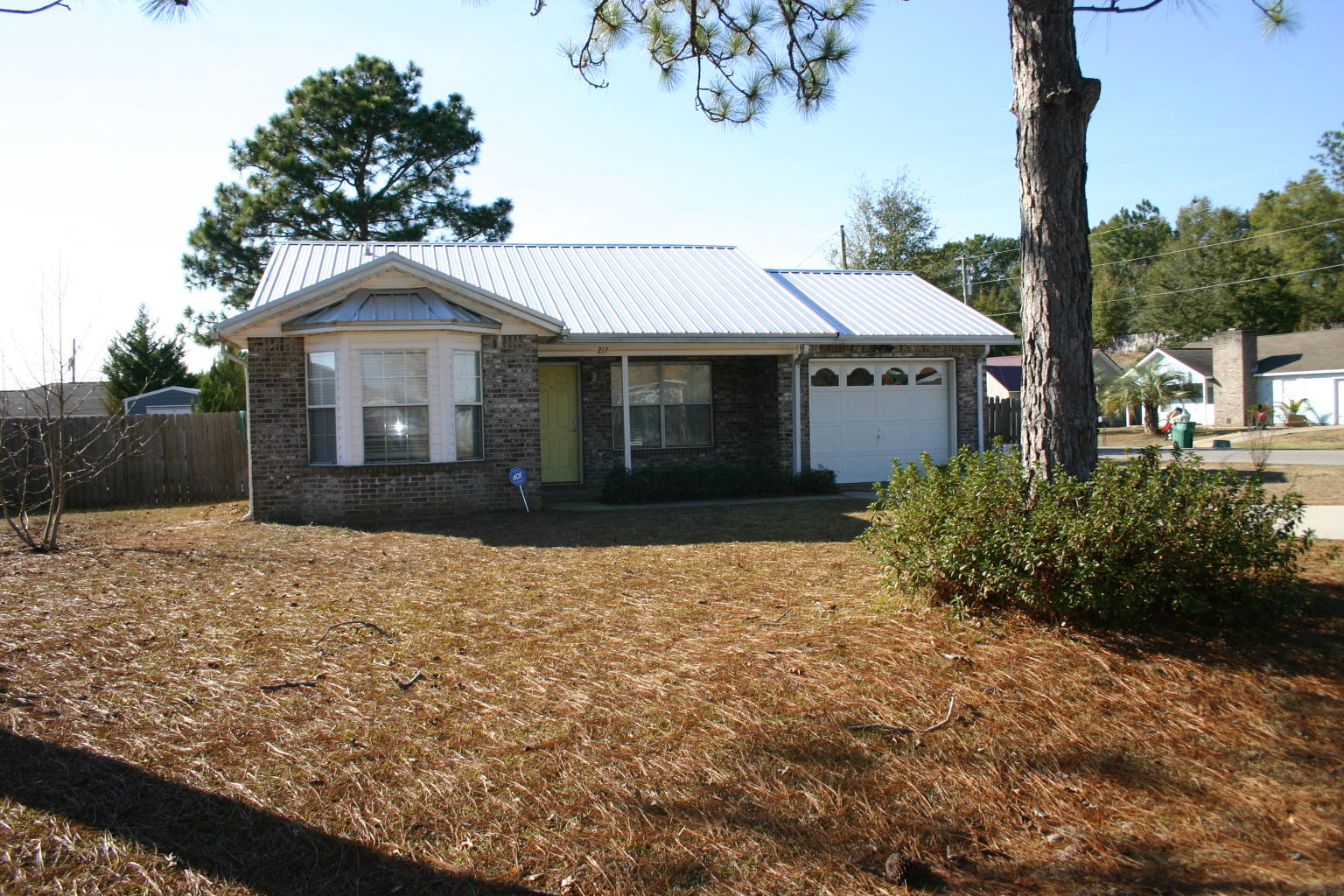 This home is conveniently located in South Crestview with easy access to I-10 and I-85 and local shopping. The home sits on a nice corner lot with a fenced in back yard. This 2 bedroom, 2 bath home has an open floor plan with vaulted ceilings, ceiling fans, central heat and AC, and no carpet to worry about