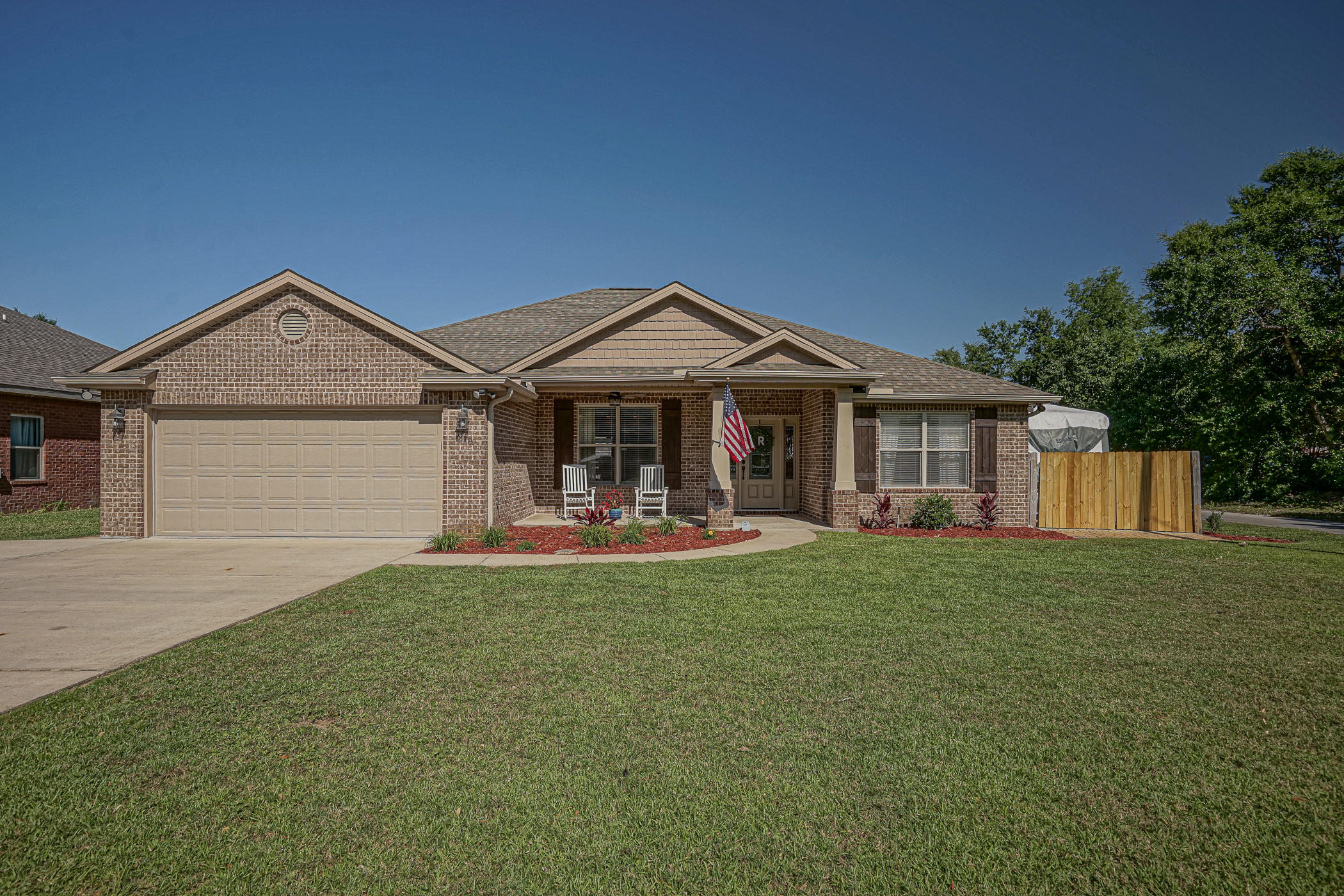 Come live the Florida life in this waterfront neighborhood that boasts water access at the ends of many streets and the excellent Beachview Park, beach, boat launch and playground all within a short walk, bike or car ride. This home is also conveniently situated close to the Air Force Bases and all the amenities of Fort Walton. The house was built in 2014 with an incredible open and split floorplan with lots of upgrades both inside and out including smart thermostats, custom cabinets and closet built-in's. Outside you'll find an incredible outdoor, brick-paved living space with a custom pergola and fire pit as well as an RV pad (11x33) with 30amp power installed (can accommodate larger also). Gutters were also added all around and shed with power installed in 2018. Come live the life!